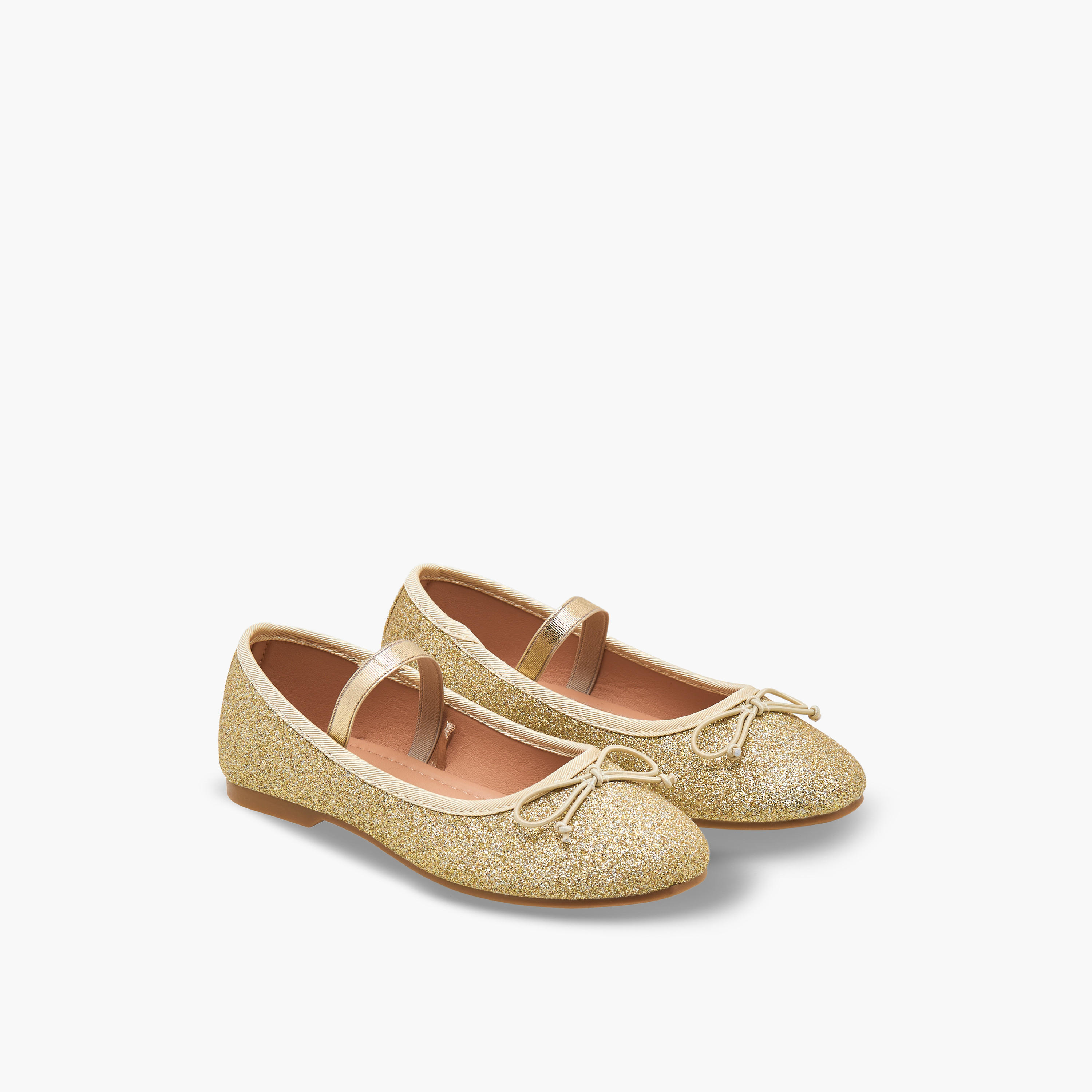 حذاء باليرينا بجليتر بارز الملمس للبنات من جونيورز-girls-shoes-ballerinas-image-1