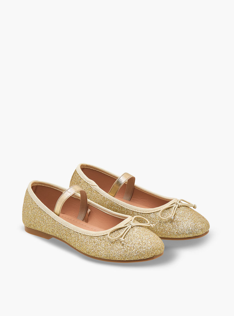 حذاء باليرينا بجليتر بارز الملمس للبنات من جونيورز-girls-shoes-ballerinas-image-1