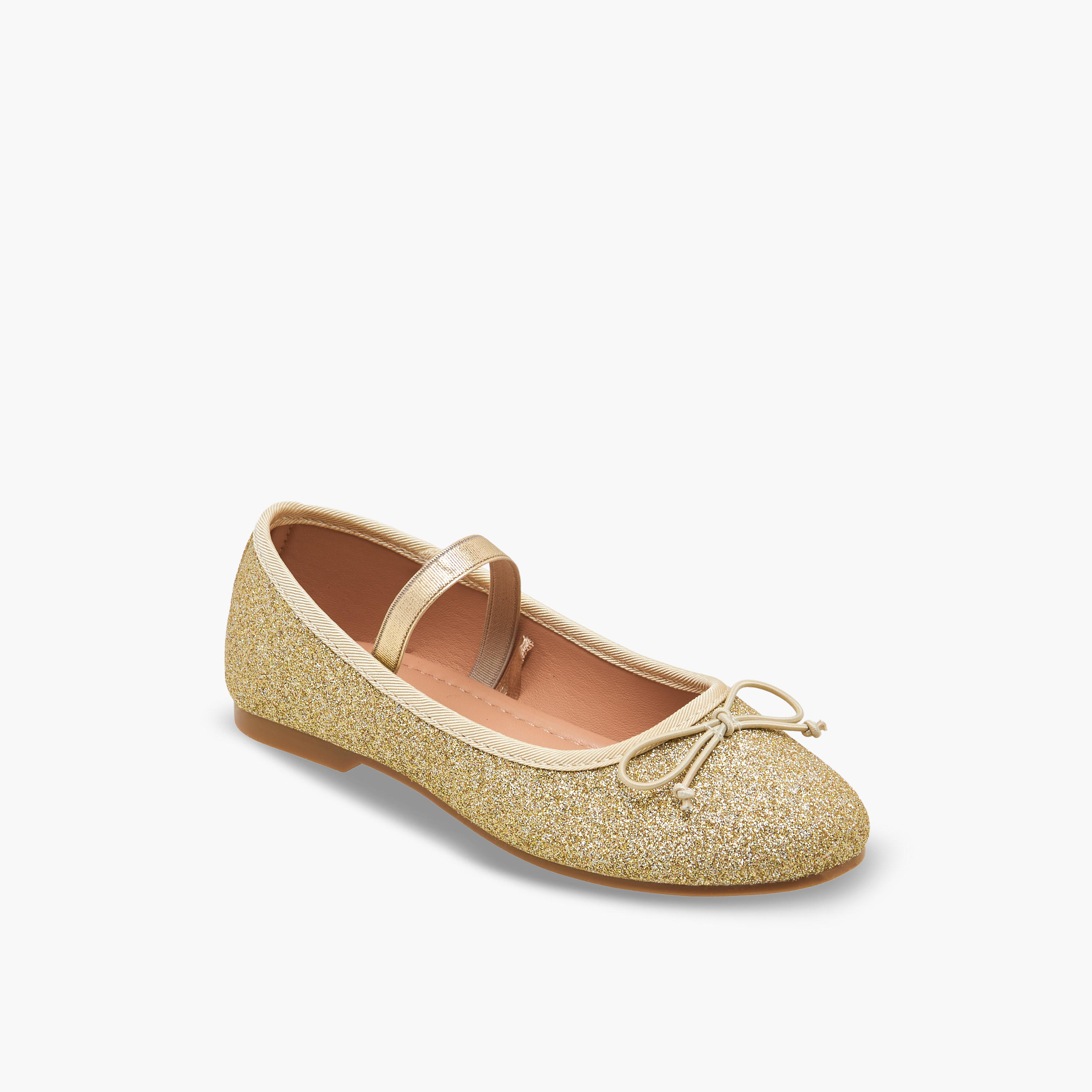 حذاء باليرينا بجليتر بارز الملمس للبنات من جونيورز-girls-shoes-ballerinas-image-2