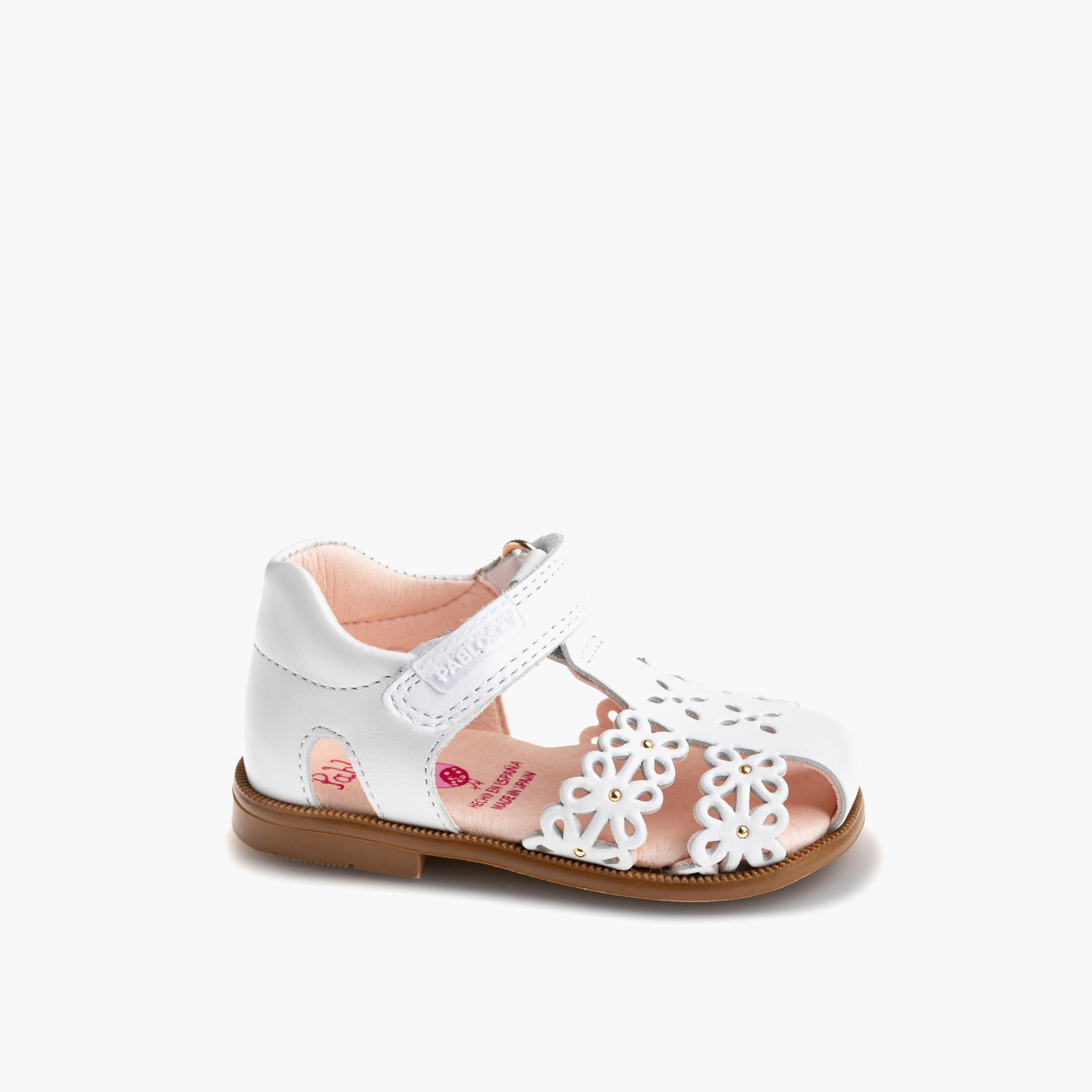 Pablosky Girls' Strap Sandals with Hook and Loop Closure-baby-girls-shoes-sandals-image-1