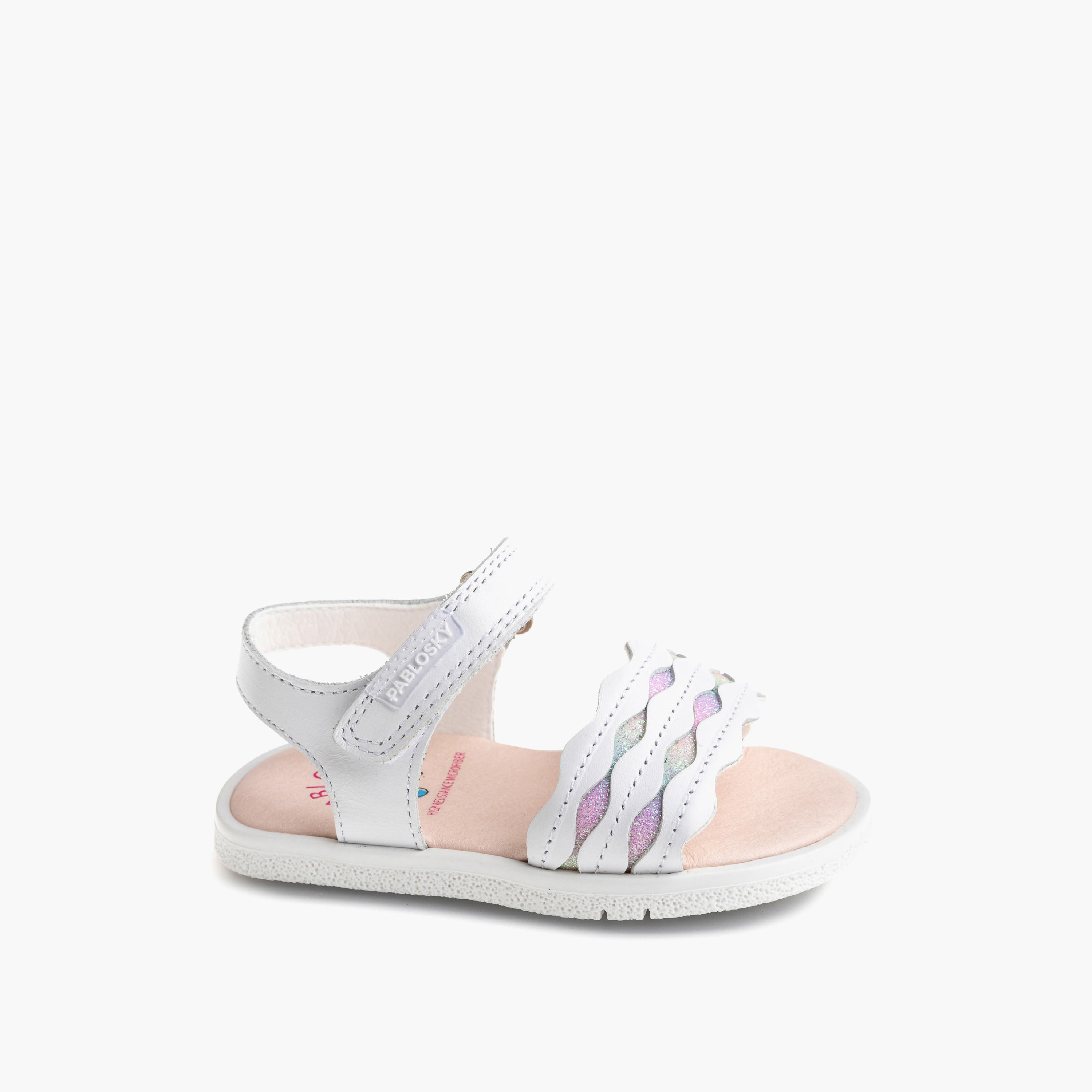 Pablosky Girls' Strappy Sandals with Hook and Loop Closure-baby-girls-shoes-sandals-image-1