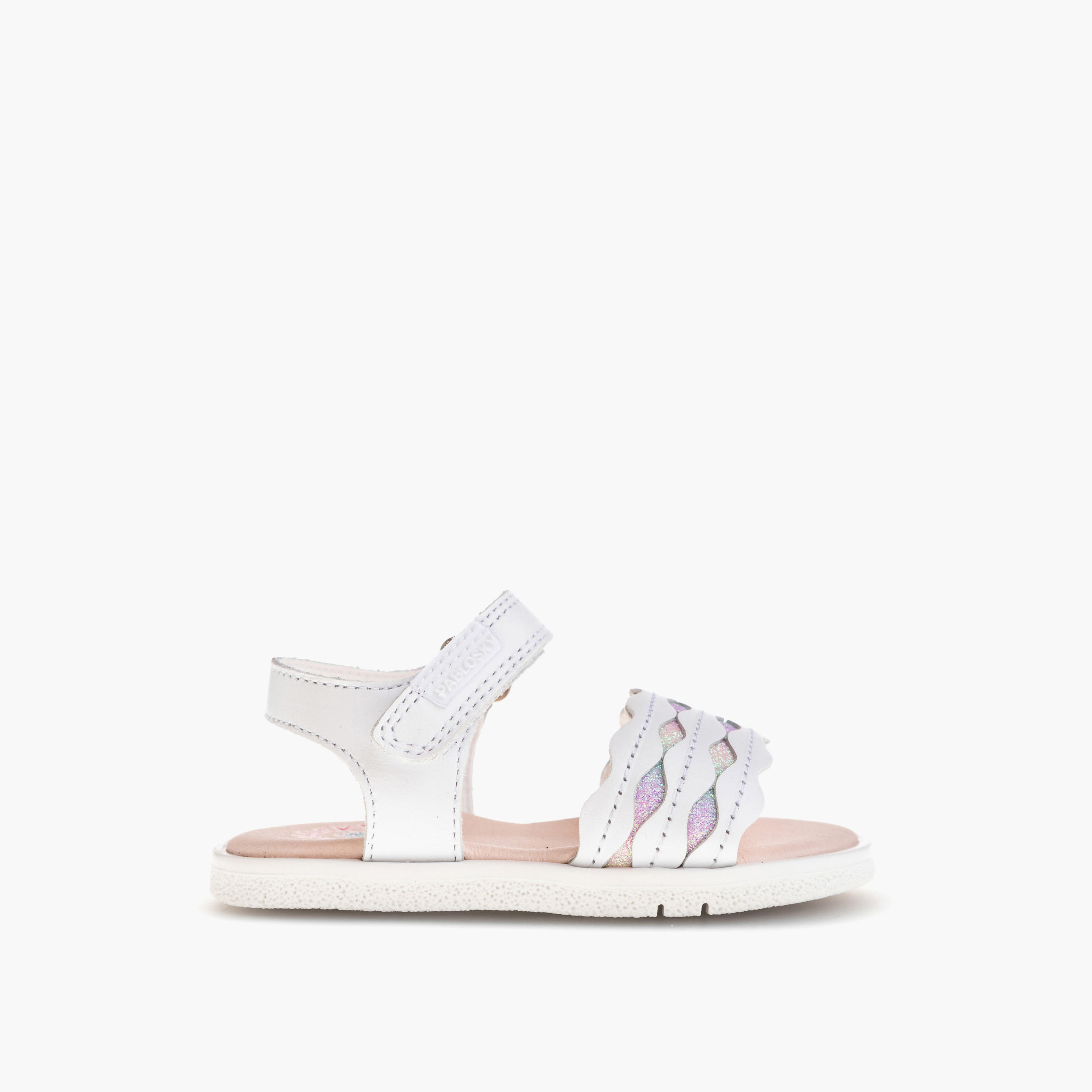 Pablosky Girls' Strappy Sandals with Hook and Loop Closure-baby-girls-shoes-sandals-image-2