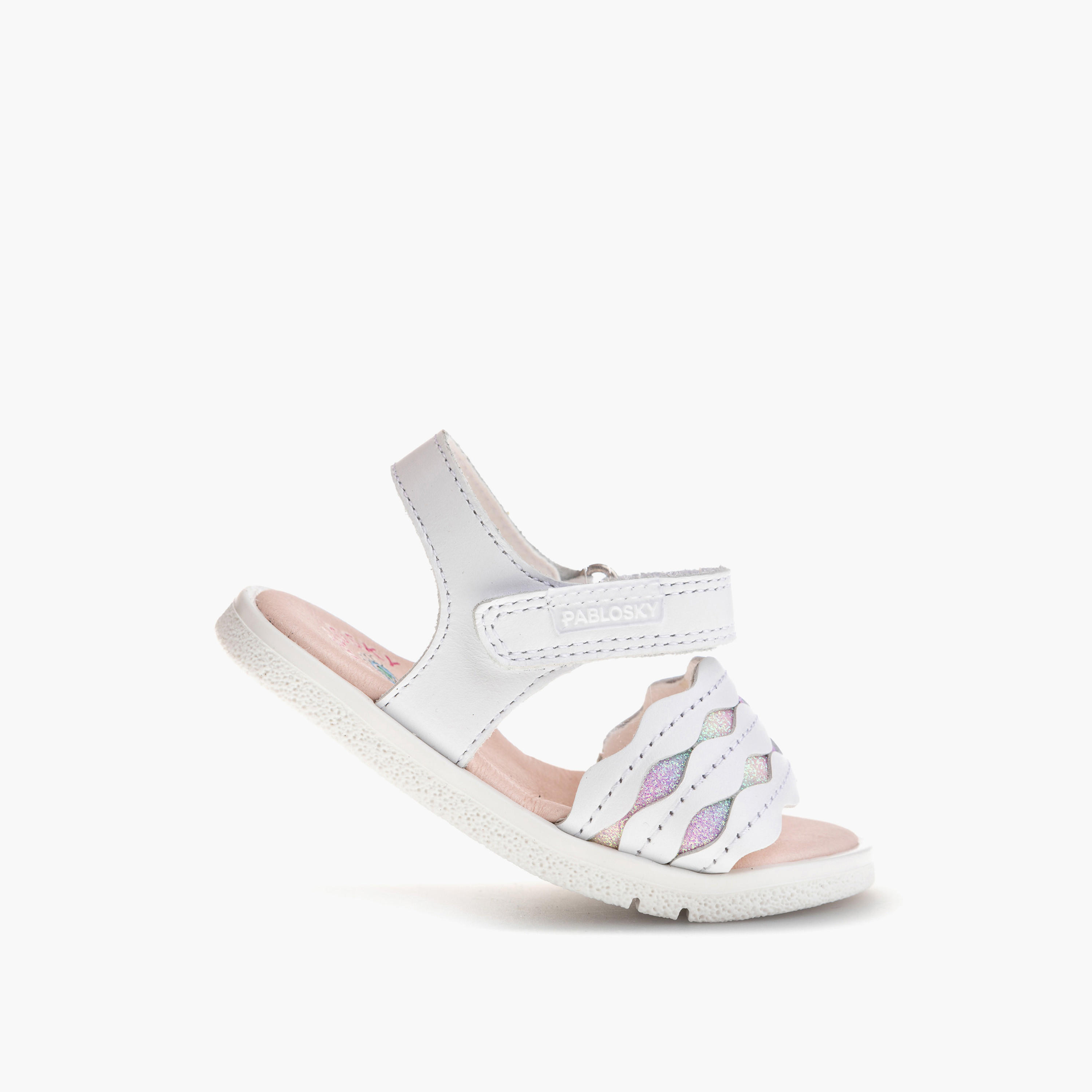 Pablosky Girls' Strappy Sandals with Hook and Loop Closure-baby-girls-shoes-sandals-image-5