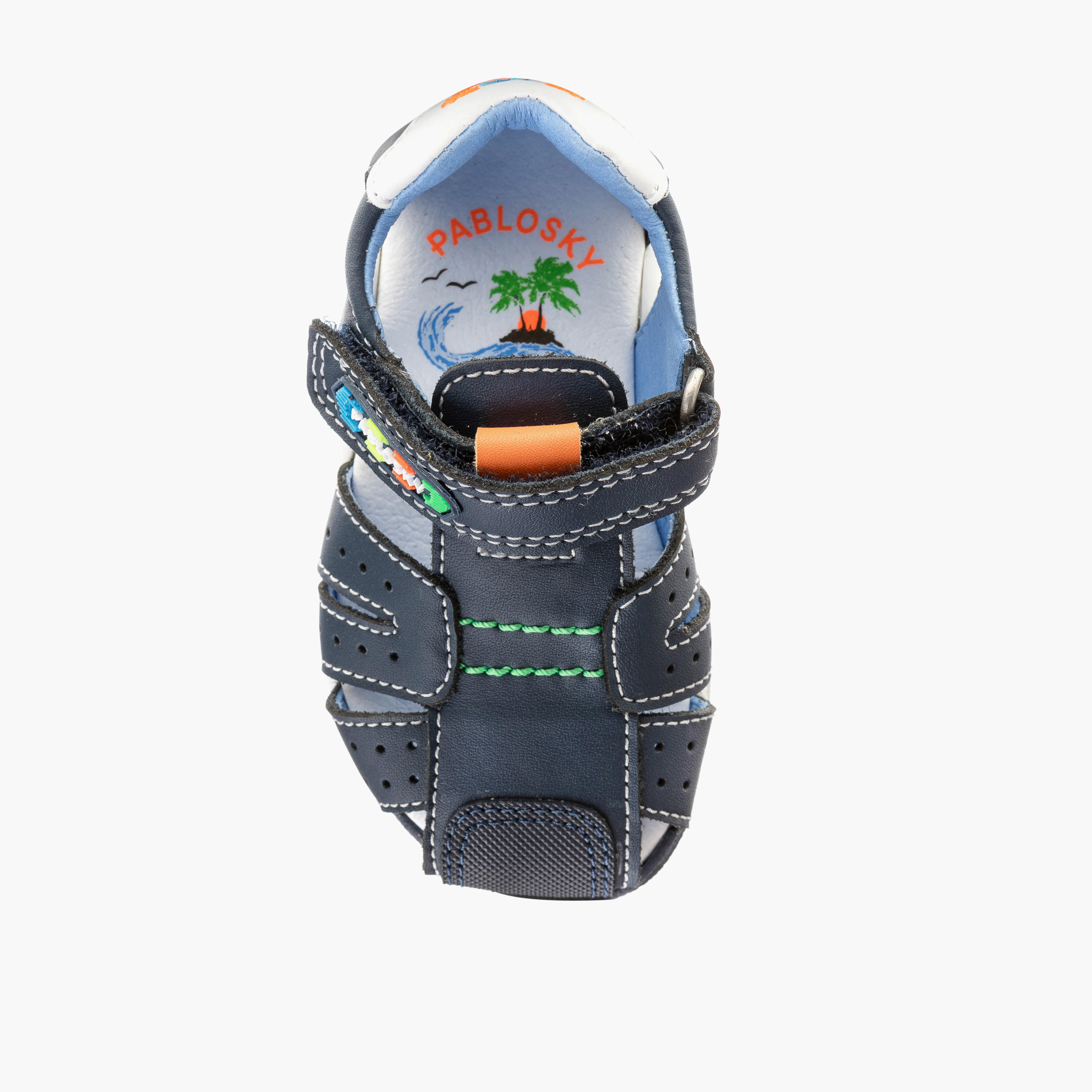 صندل بشريط إغلاق لاصق وتطريز شعار للأولاد من بابلوسكي-baby-boys-shoes-sandals-image-4