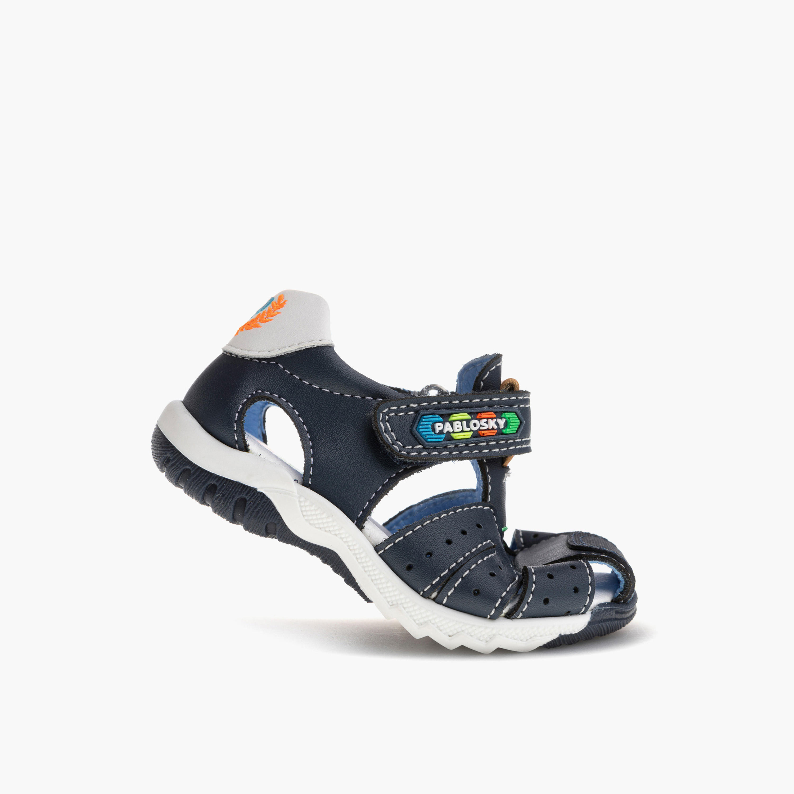 صندل بشريط إغلاق لاصق وتطريز شعار للأولاد من بابلوسكي-baby-boys-shoes-sandals-image-5