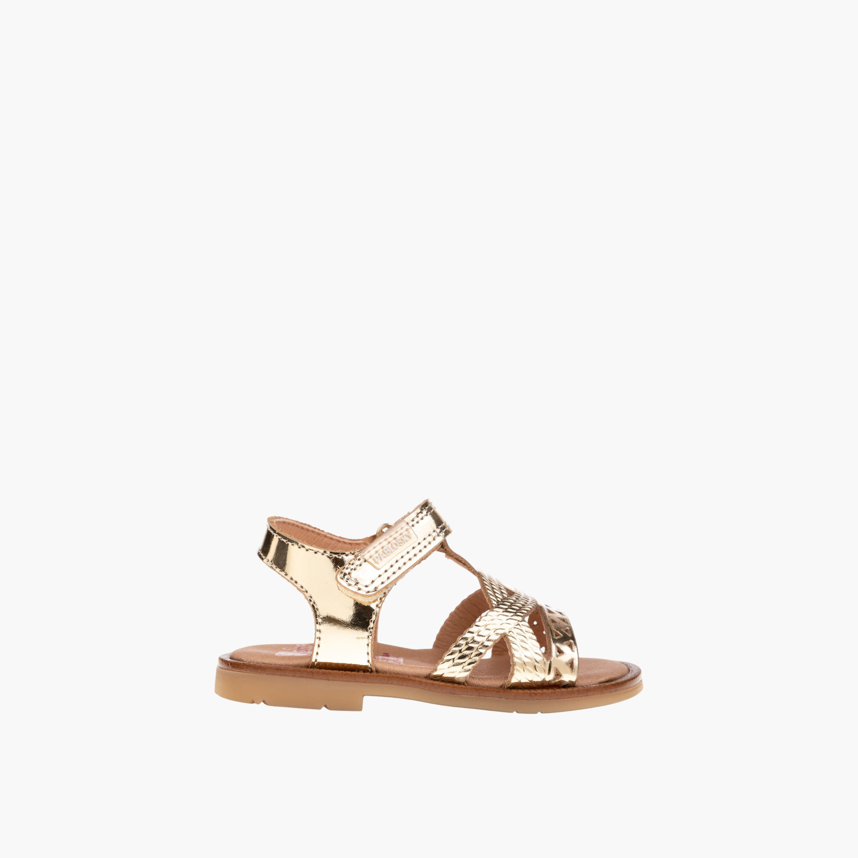 Pablosky Girls' Strap Sandals with Hook and Loop Closure-baby-girls-shoes-sandals-image-2