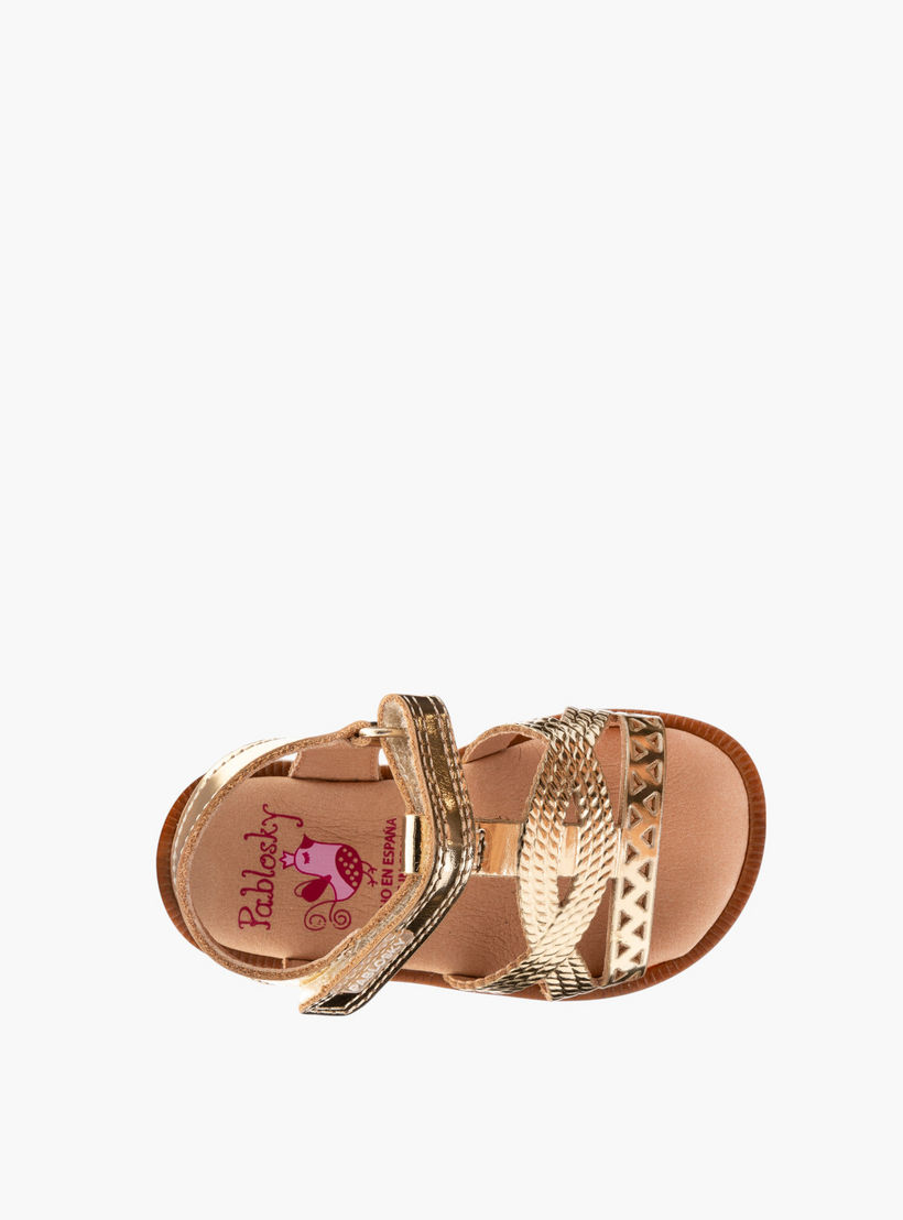 Pablosky Girls' Strap Sandals with Hook and Loop Closure-baby-girls-shoes-sandals-image-4