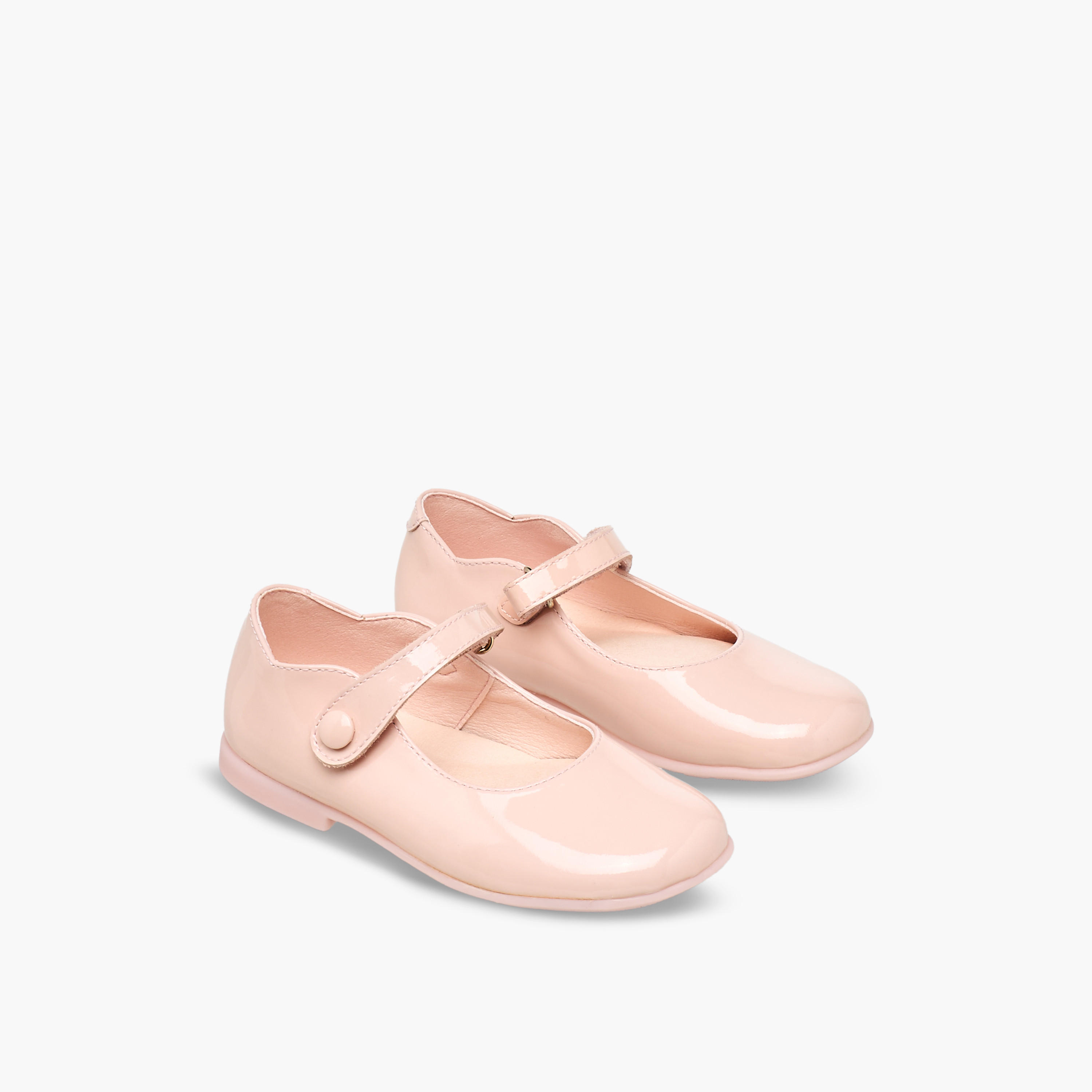 Pablosky Leather Mary Jane Shoes with Hook & Loop Closure, Solid Design-baby-girls-shoes-closedshoes-image-1