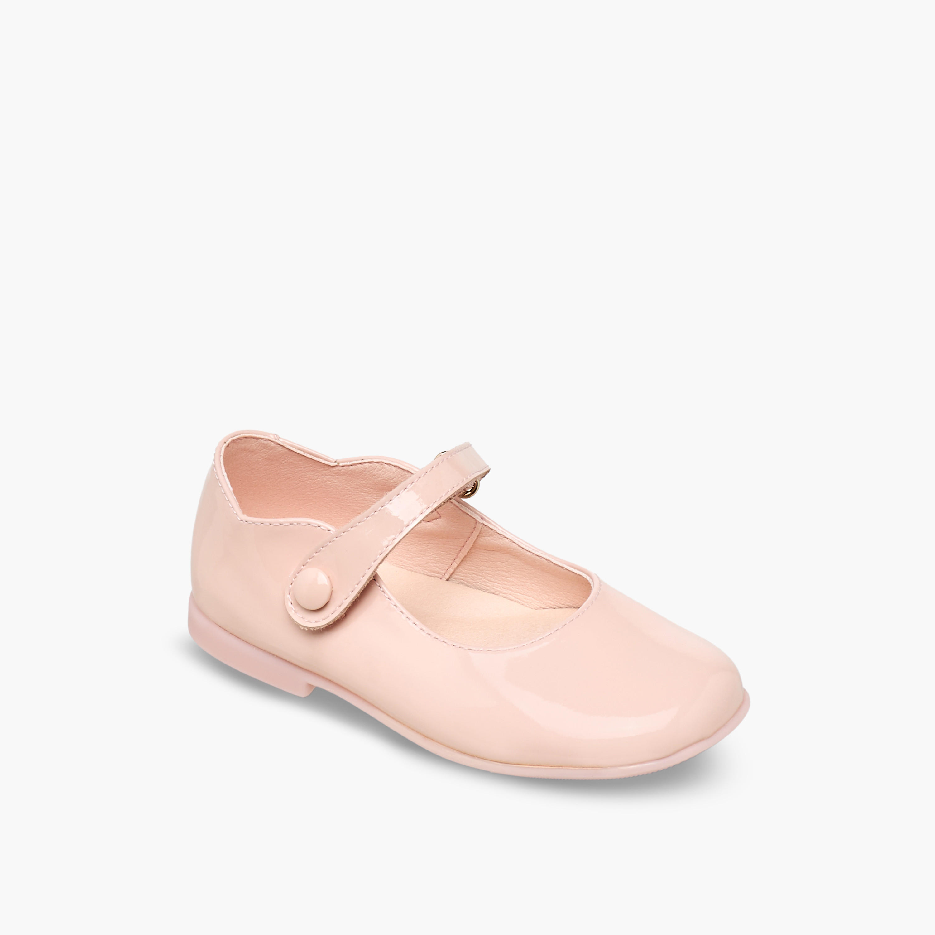 Pablosky Leather Mary Jane Shoes with Hook & Loop Closure, Solid Design-baby-girls-shoes-closedshoes-image-2
