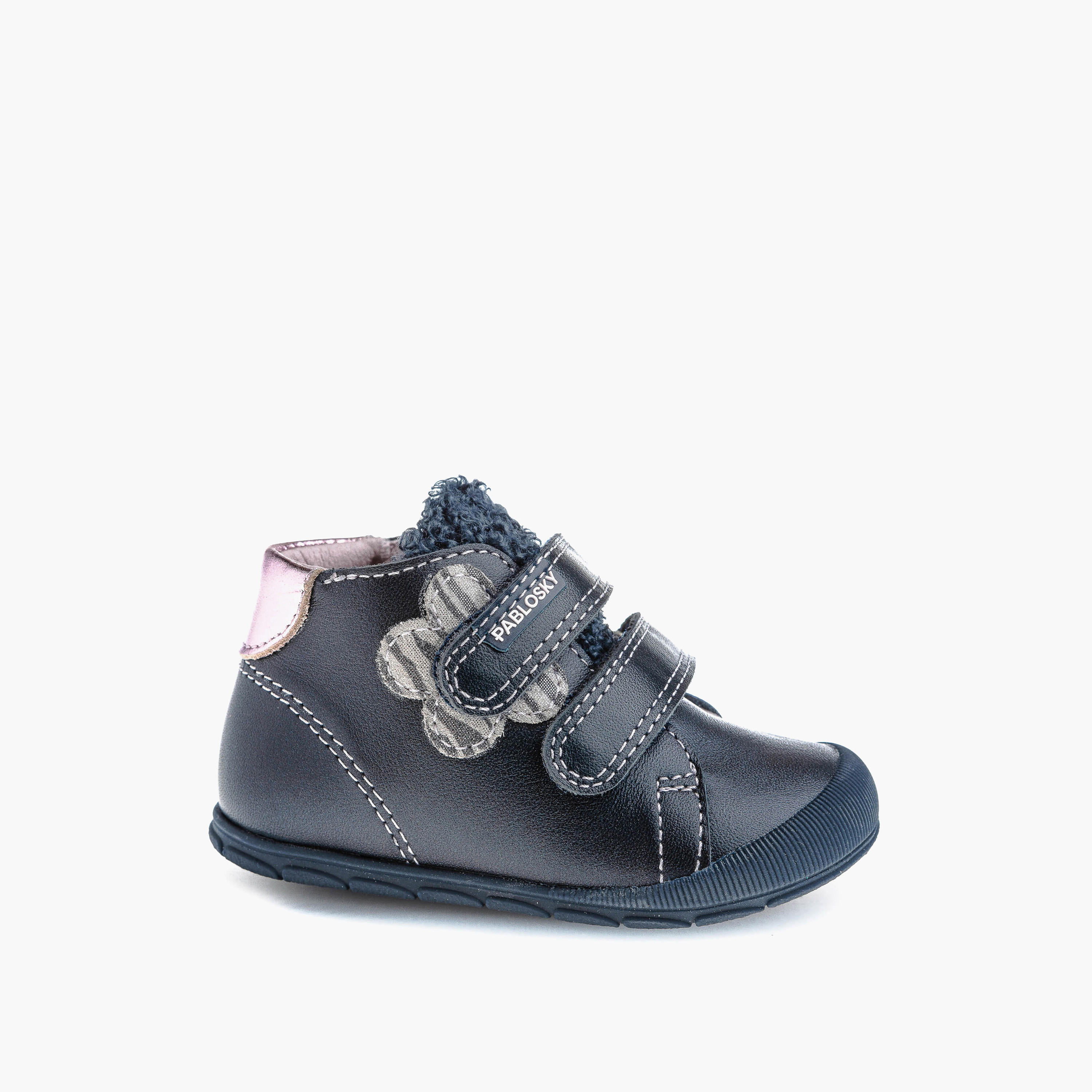 حذاء سنيكرز برقبة عالية وشريط إغلاق لاصق للبنات من بابلوسكي - 059775-baby-girls-shoes-closedshoes-image-1