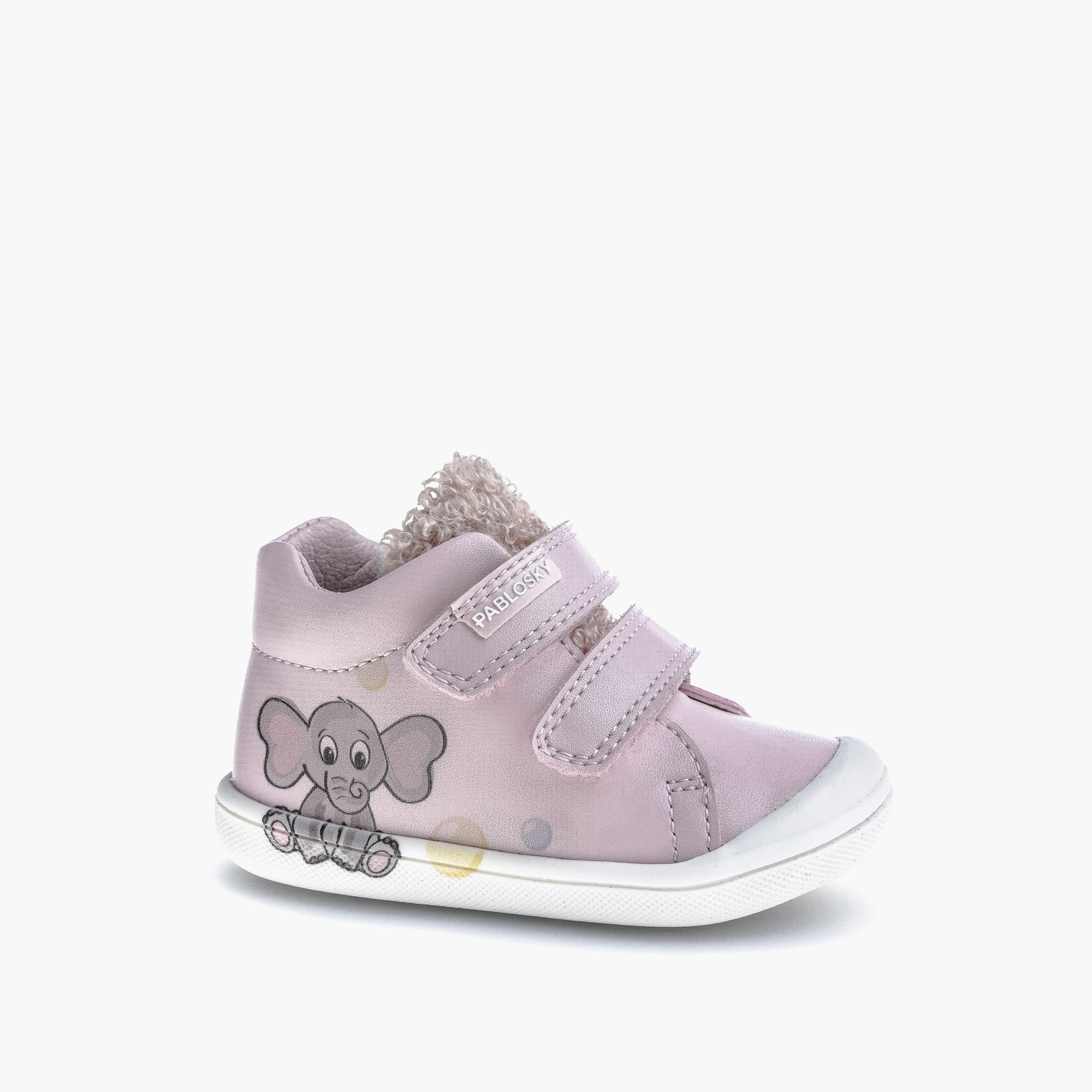 حذاء سنيكرز برقبة عالية وشريط إغلاق لاصق للبنات من بابلوسكي-baby-girls-shoes-closedshoes-image-1