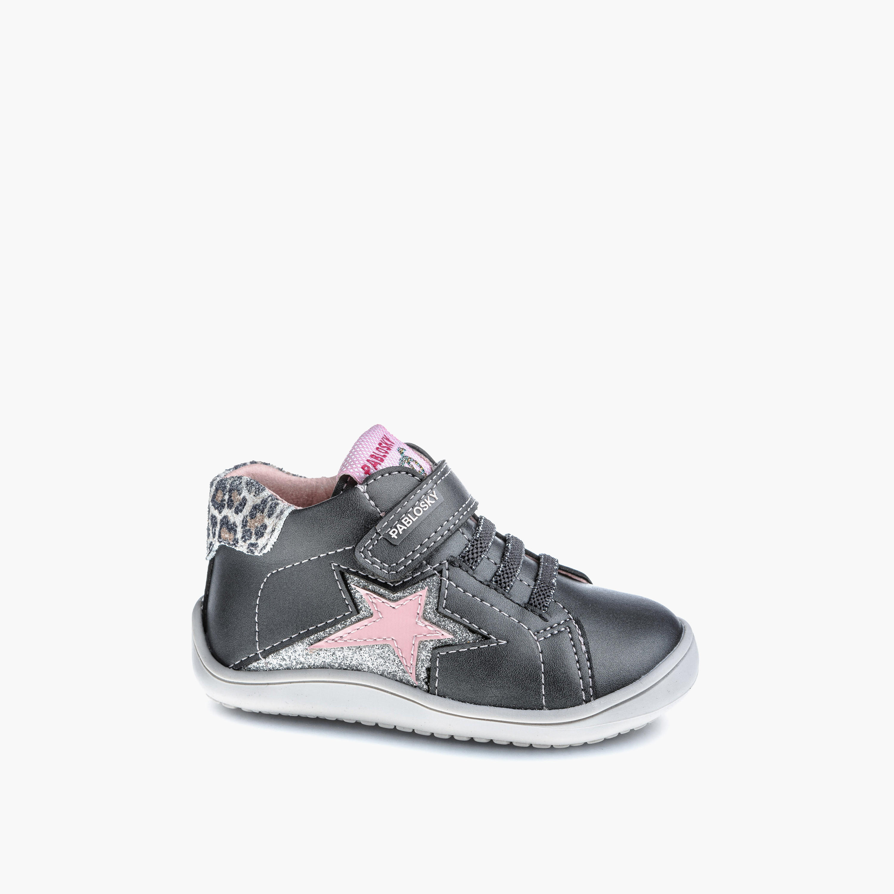 Pablosky Girls' High Top Sneakers with Hook and Loop Closure - 064455-baby-girls-shoes-closedshoes-image-1