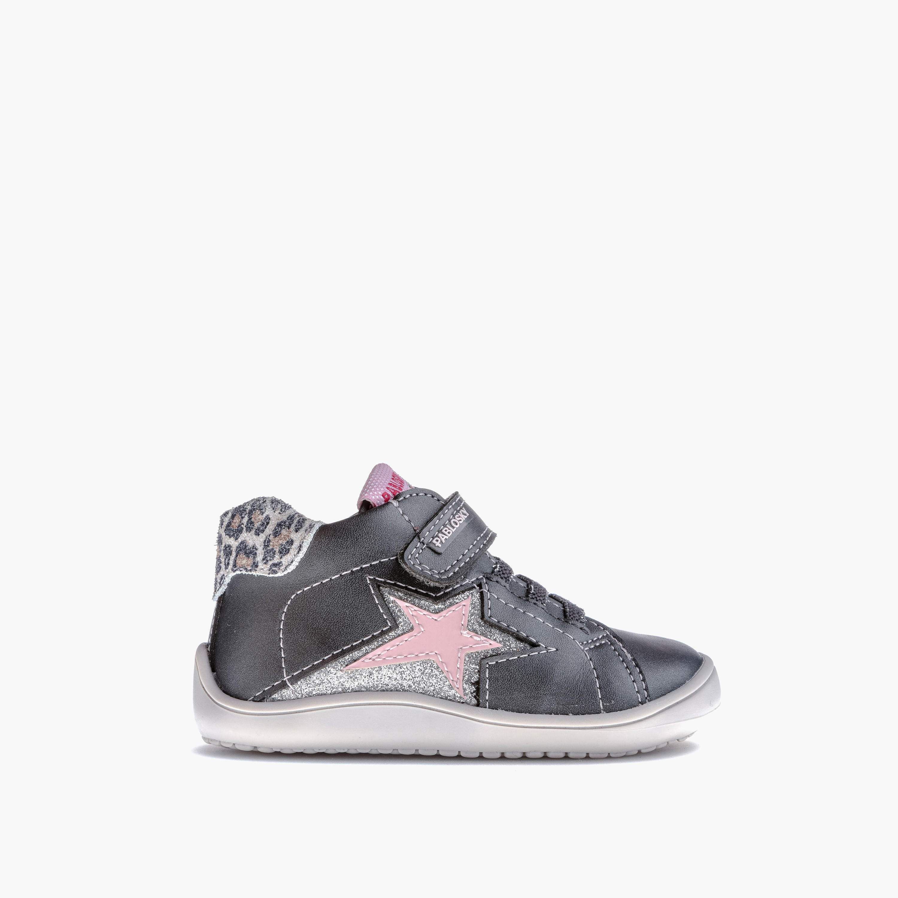 Pablosky Girls' High Top Sneakers with Hook and Loop Closure - 064455-baby-girls-shoes-closedshoes-image-2