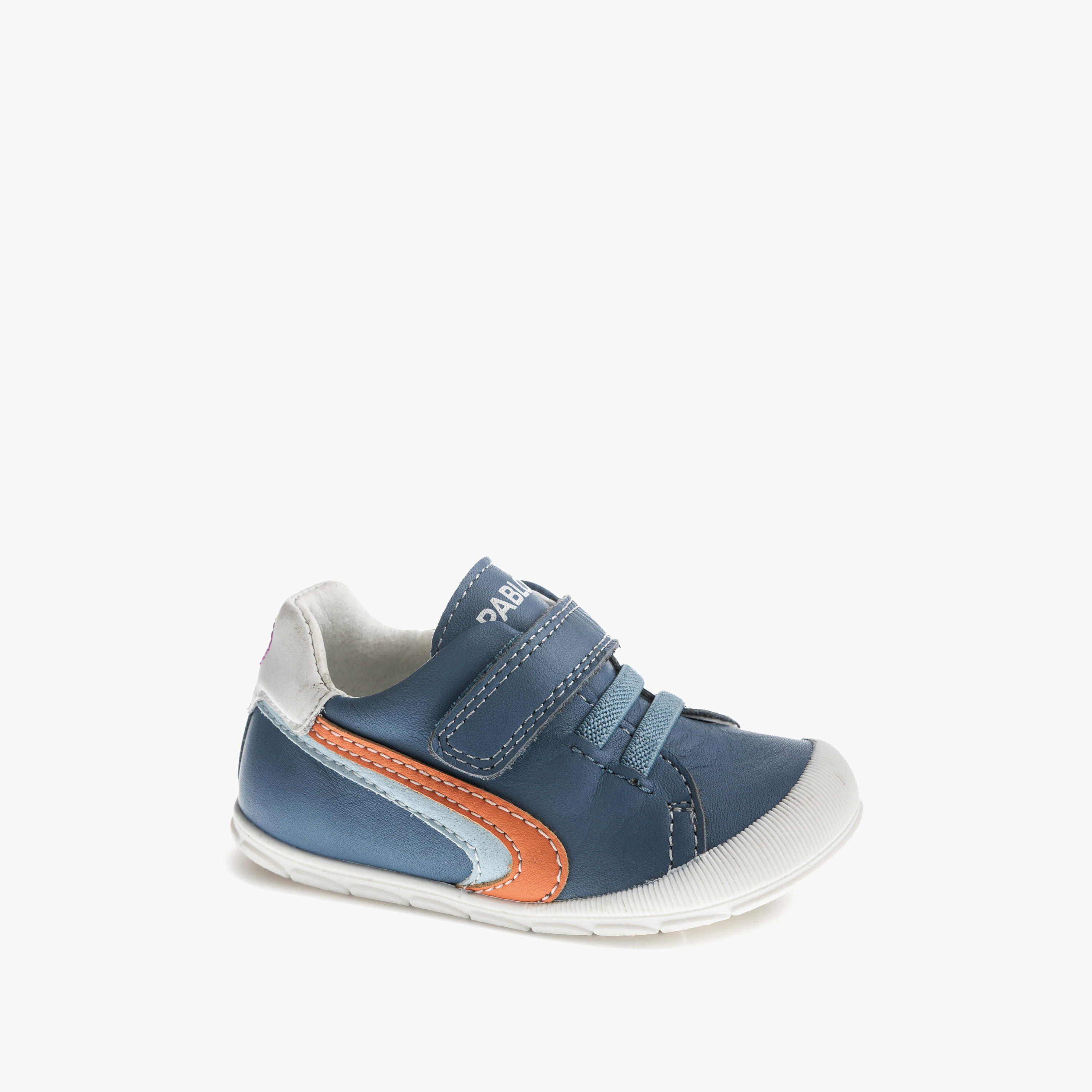 Pablosky Leather Ankle Sneakers with Hook & Loop Closure-baby-boys-shoes-closedshoes-image-1