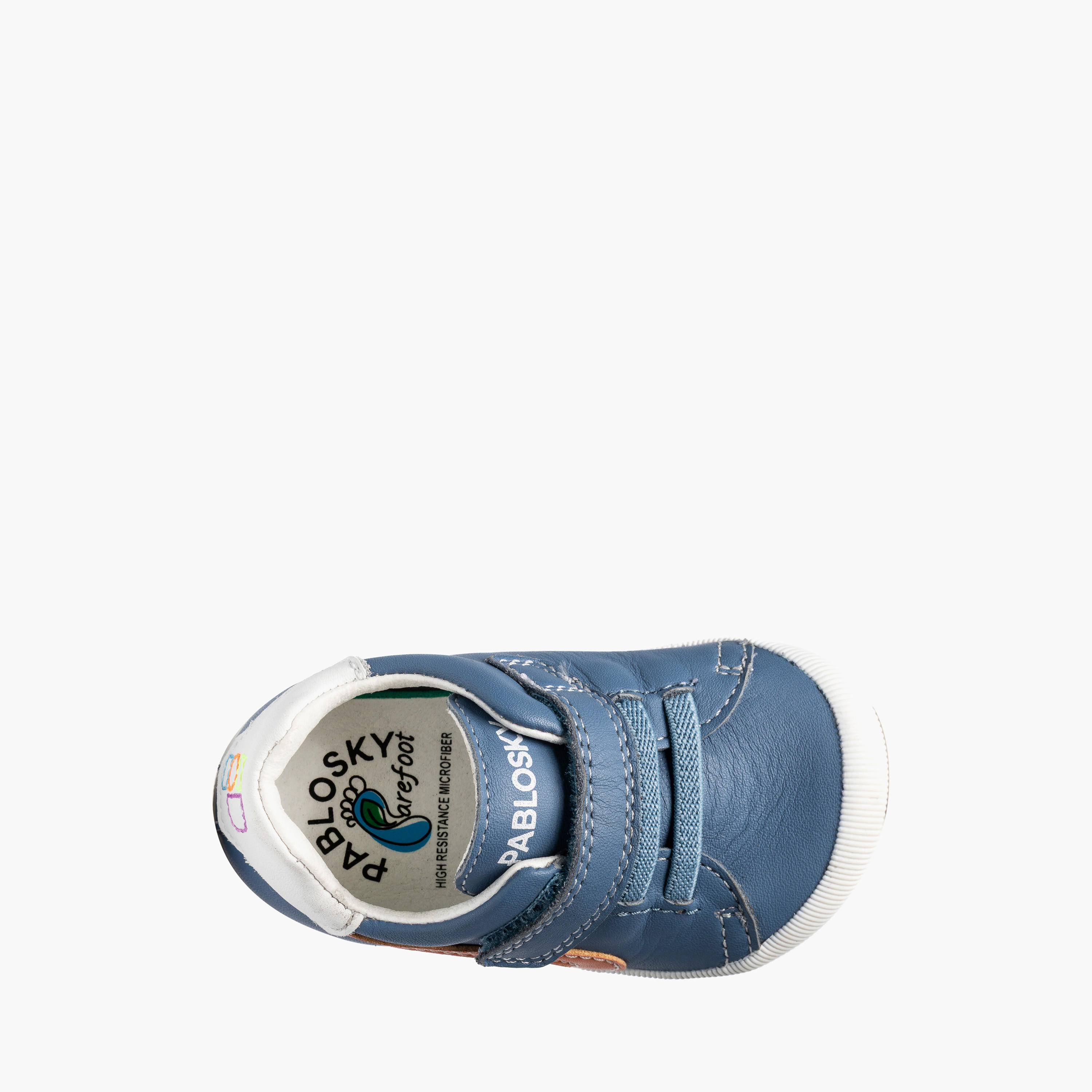 Pablosky Leather Ankle Sneakers with Hook & Loop Closure-baby-boys-shoes-closedshoes-image-4