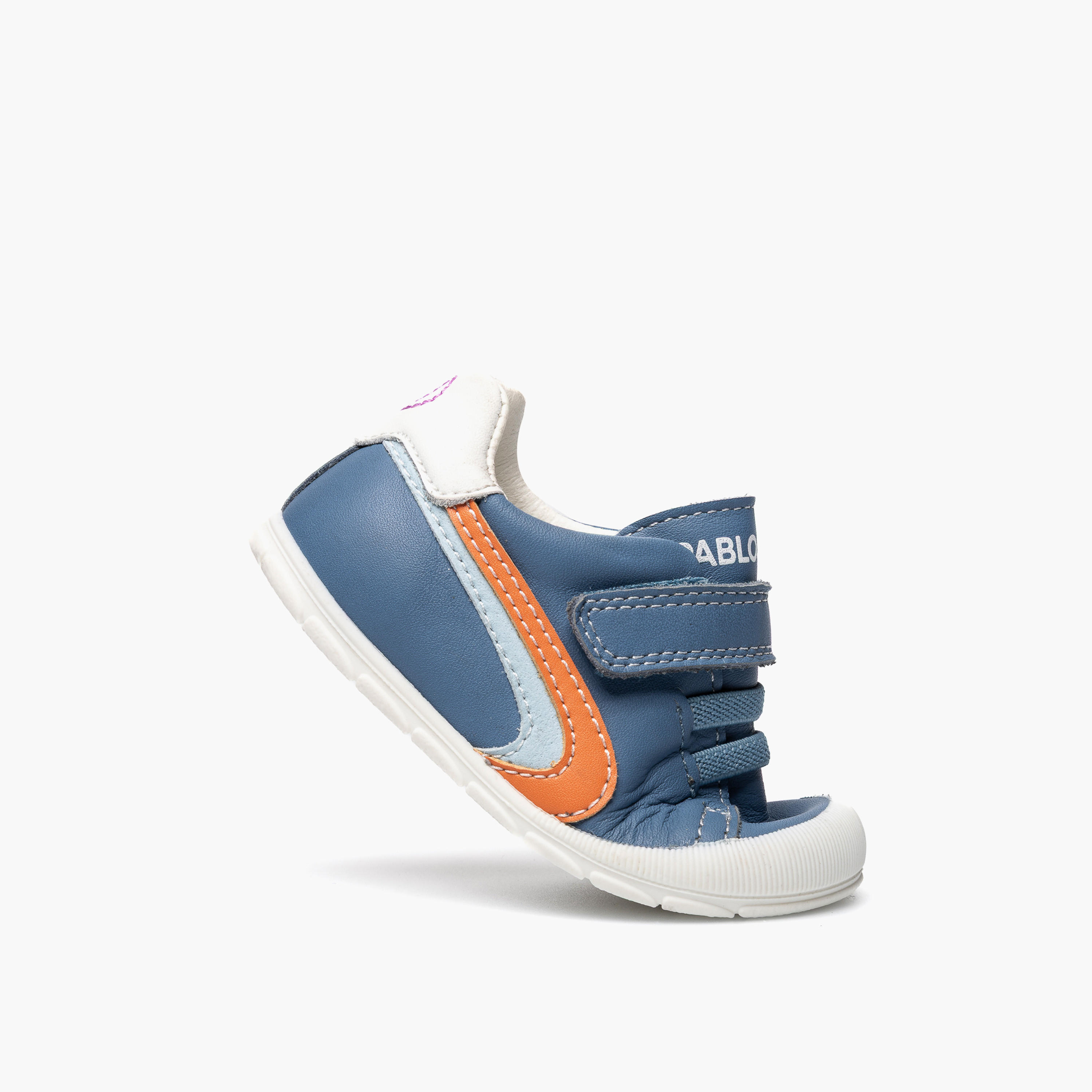 Pablosky Leather Ankle Sneakers with Hook & Loop Closure-baby-boys-shoes-closedshoes-image-5