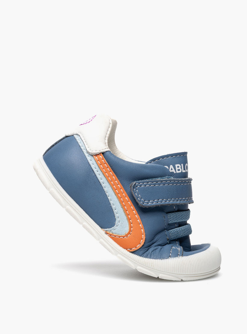 Pablosky Leather Ankle Sneakers with Hook & Loop Closure-baby-boys-shoes-closedshoes-image-5