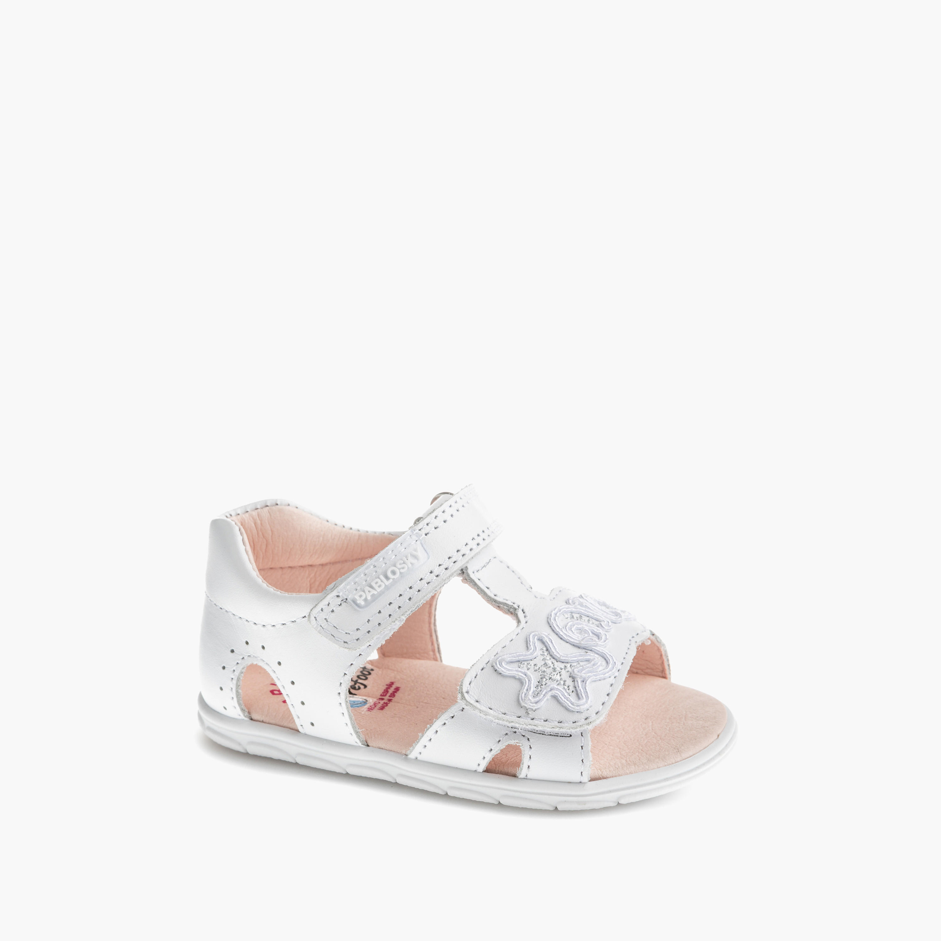 صندل جلد بأشرطة مع شريط إغلاق لاصق من بابلوسكي-baby-girls-shoes-sandals-image-1