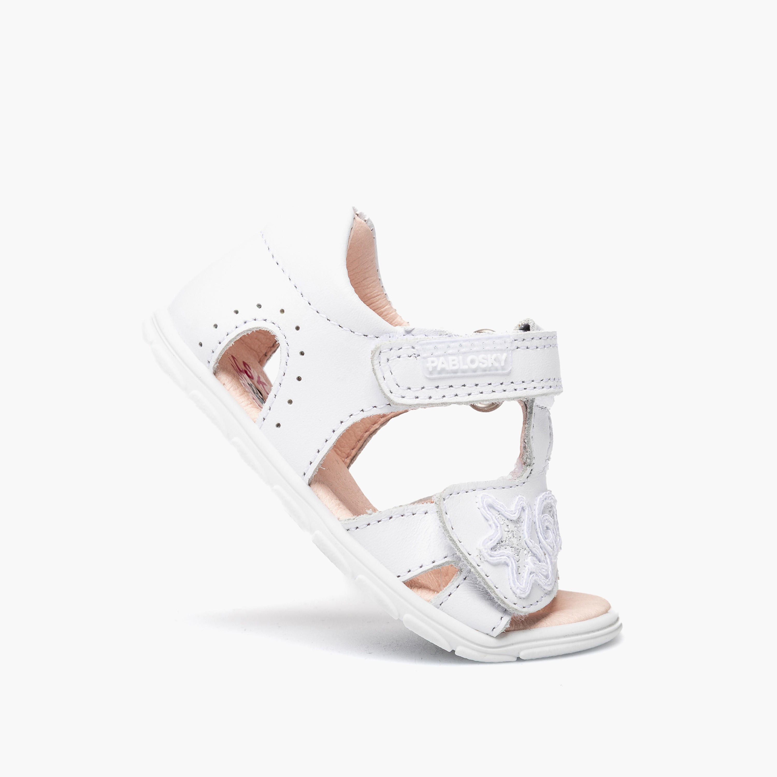 صندل جلد بأشرطة مع شريط إغلاق لاصق من بابلوسكي-baby-girls-shoes-sandals-image-5