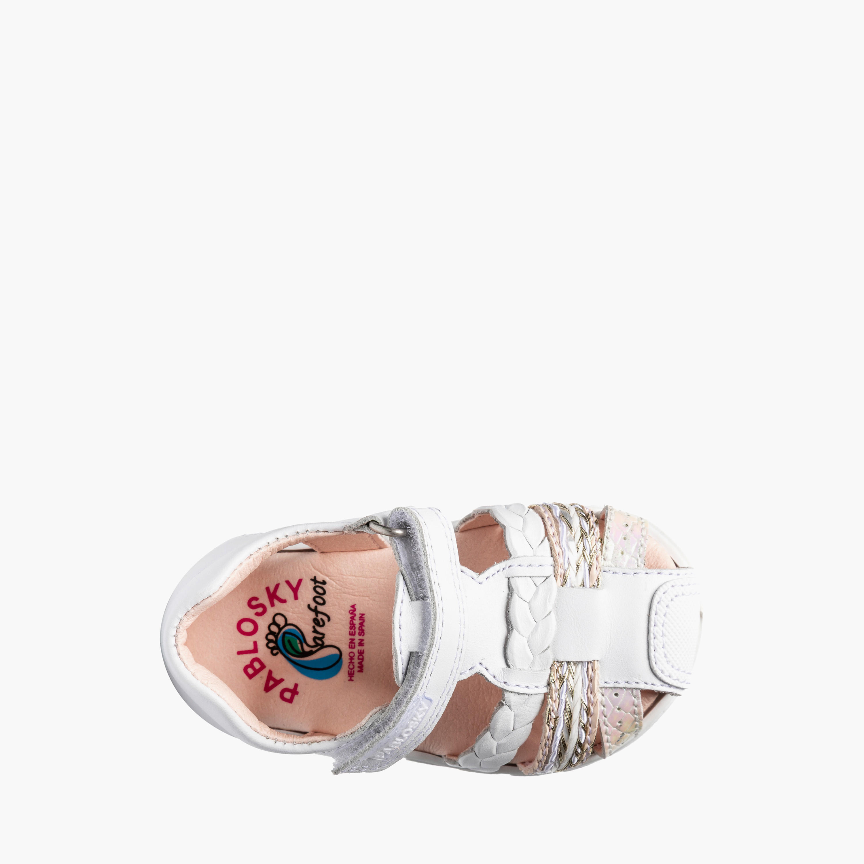 Pablosky Leather Comfort Sandals with Hook & Loop Closure-baby-girls-shoes-sandals-image-4