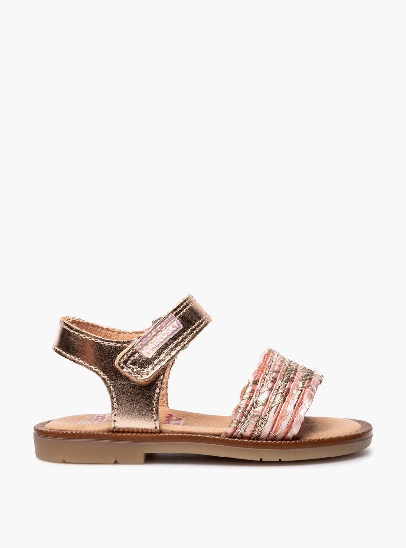 صندل بشريط إغلاق لاصق وبتصميم مضفر من بابلوسكي-baby-girls-shoes-sandals-image-2