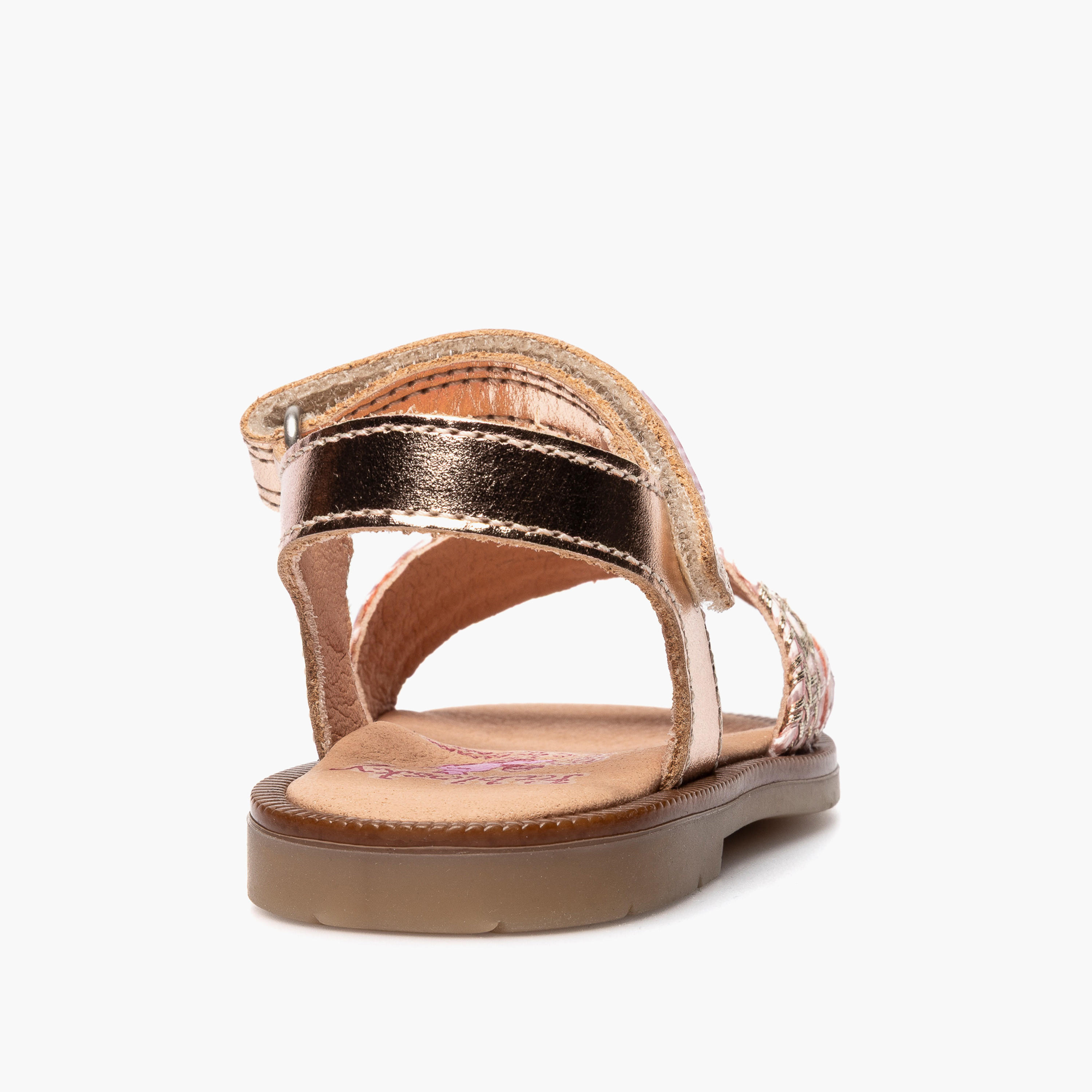 صندل بشريط إغلاق لاصق وبتصميم مضفر من بابلوسكي-baby-girls-shoes-sandals-image-3