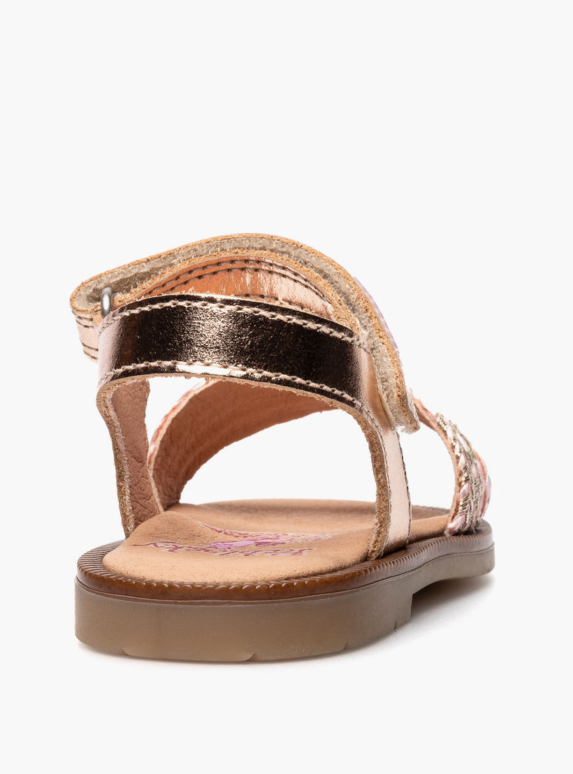 صندل بشريط إغلاق لاصق وبتصميم مضفر من بابلوسكي-baby-girls-shoes-sandals-image-3