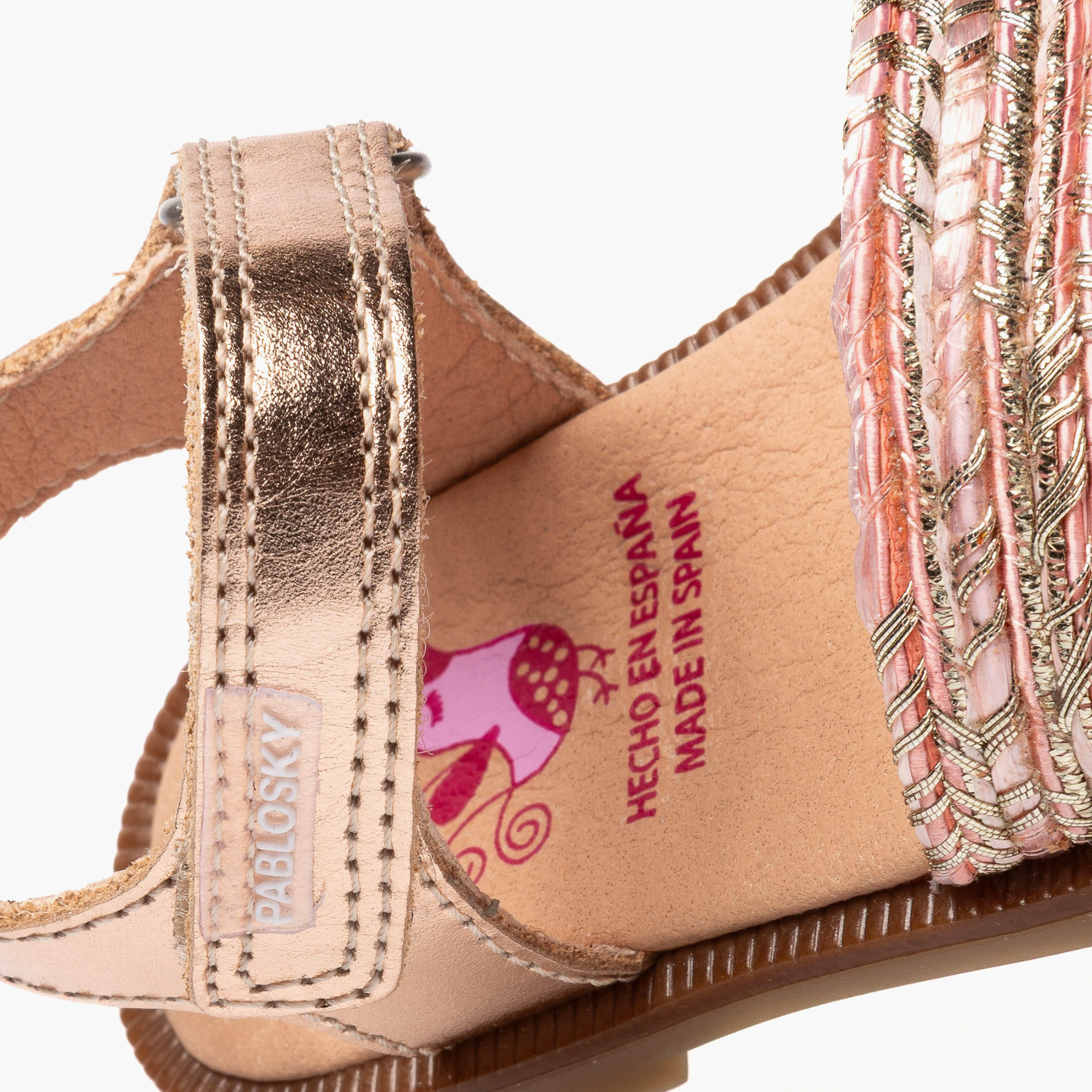 صندل بشريط إغلاق لاصق وبتصميم مضفر من بابلوسكي-baby-girls-shoes-sandals-image-7
