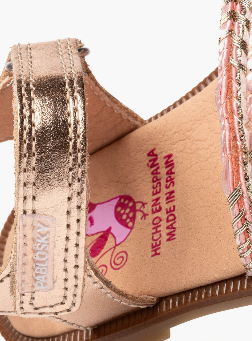 صندل بشريط إغلاق لاصق وبتصميم مضفر من بابلوسكي-baby-girls-shoes-sandals-image-7