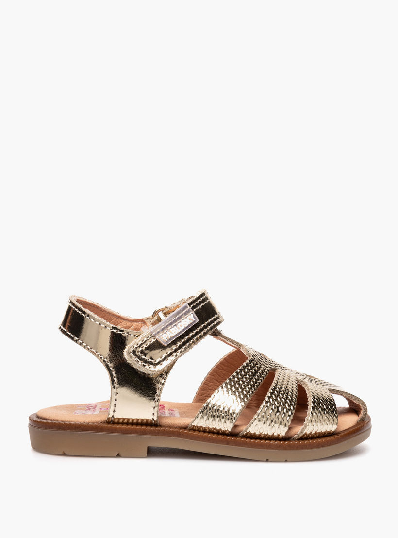 Pablosky Leather Comfort Sandals with Hook & Loop Closure-baby-girls-shoes-sandals-image-2