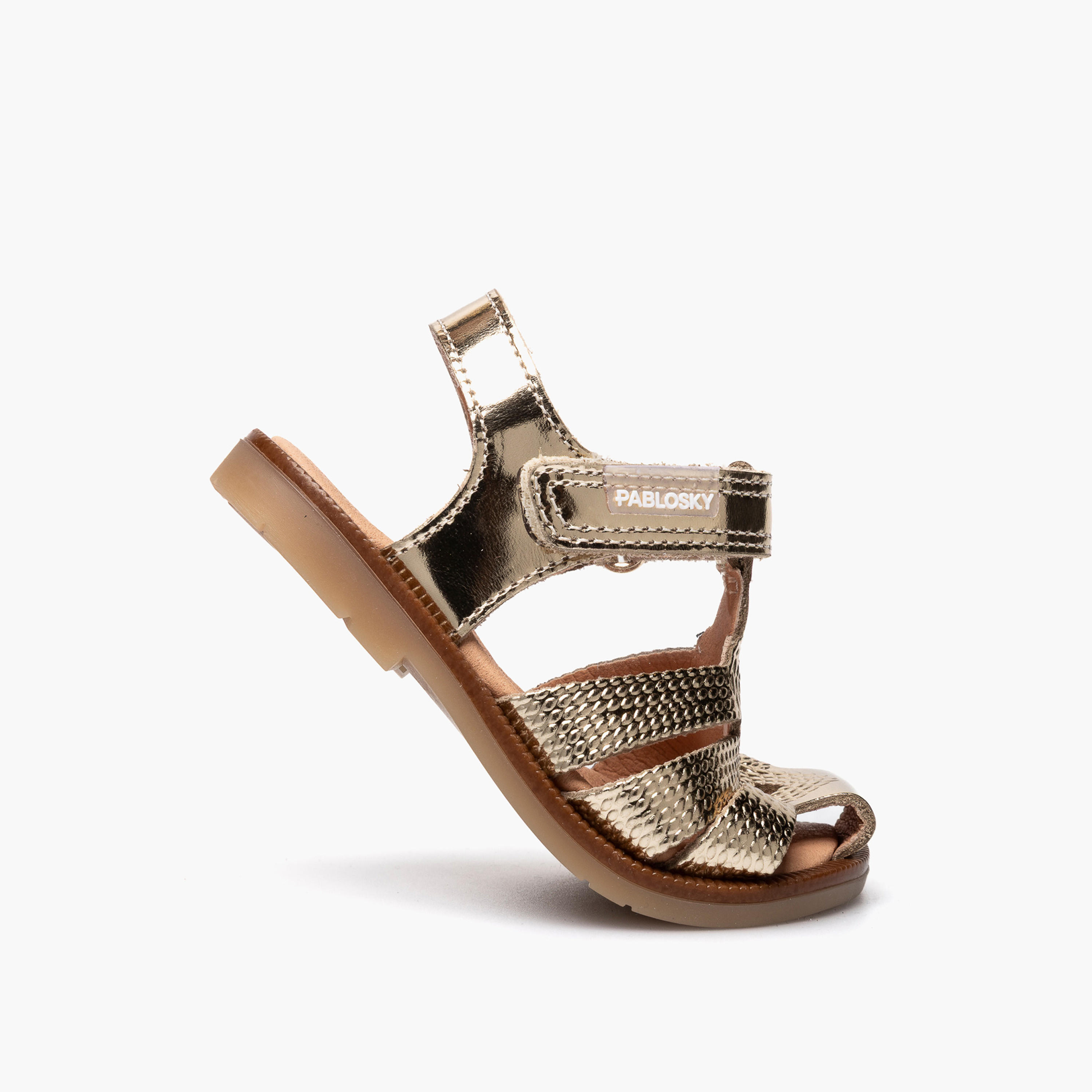 Pablosky Leather Comfort Sandals with Hook & Loop Closure-baby-girls-shoes-sandals-image-5