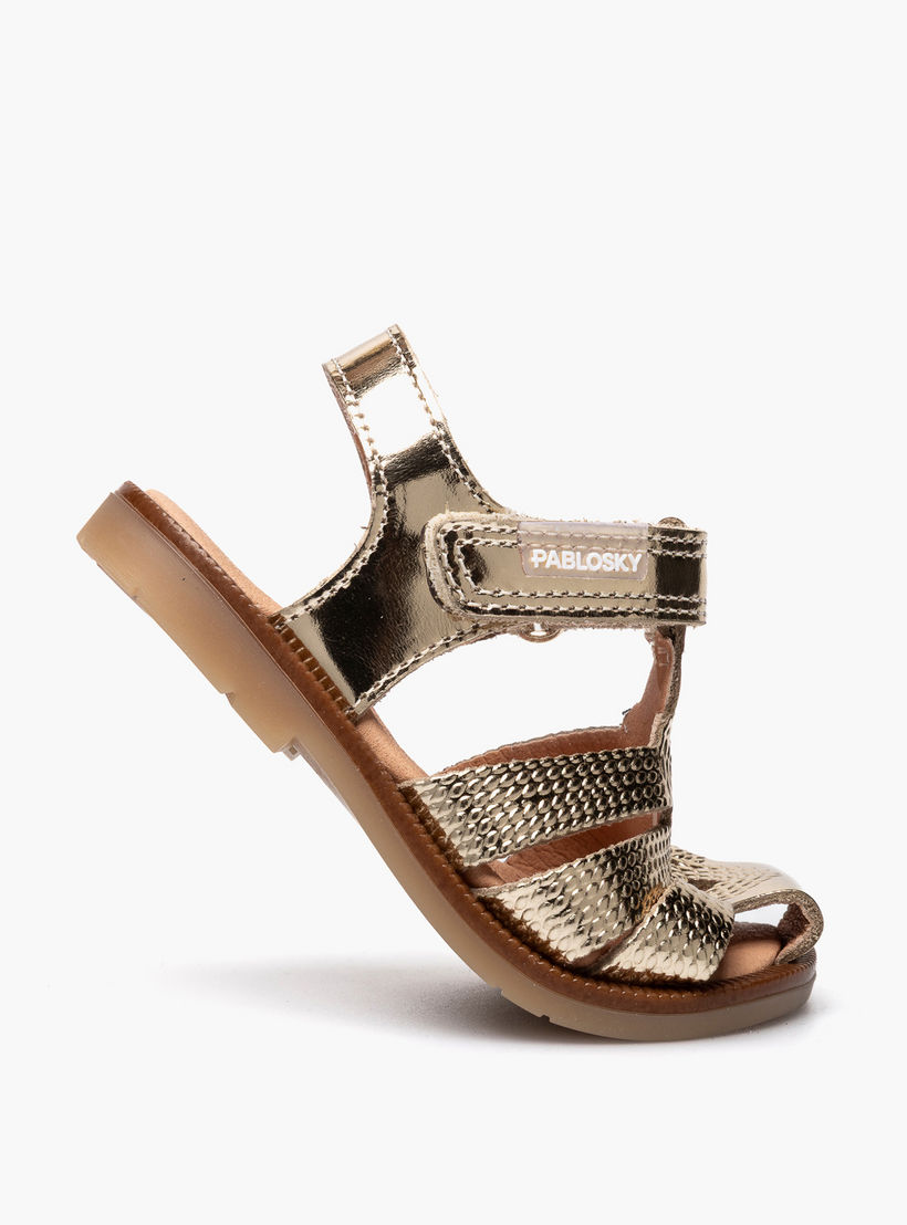 Pablosky Leather Comfort Sandals with Hook & Loop Closure-baby-girls-shoes-sandals-image-5