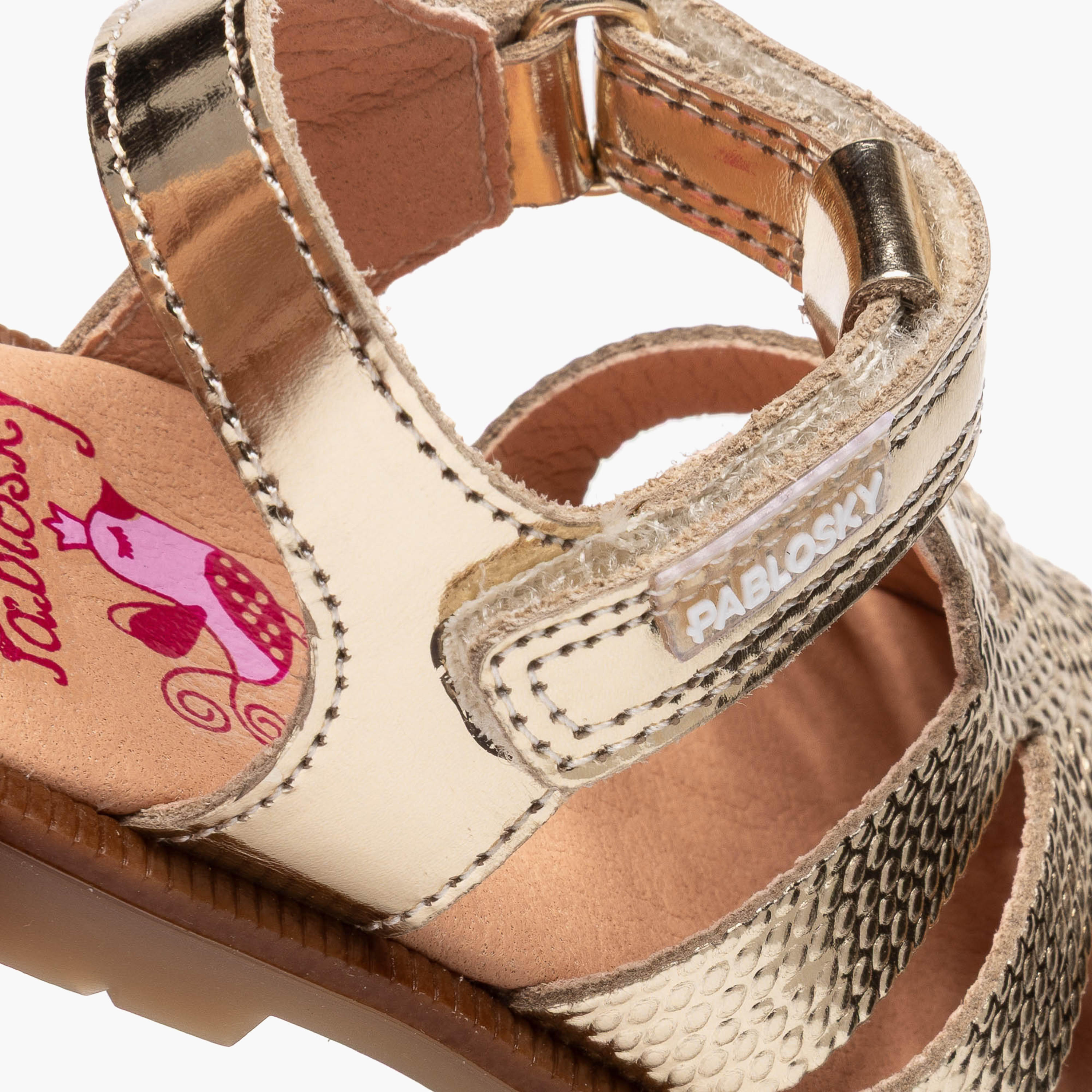 Pablosky Leather Comfort Sandals with Hook & Loop Closure-baby-girls-shoes-sandals-image-7
