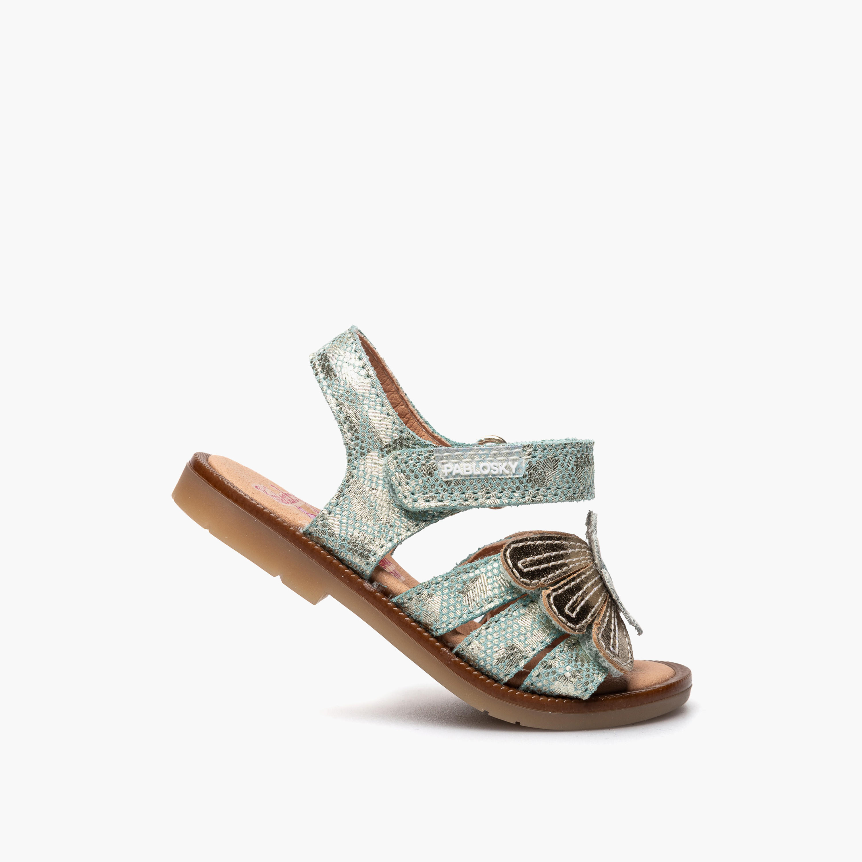 Pablosky Sandals with Hook & Loop Closure, Floral Accent-baby-girls-shoes-sandals-image-5