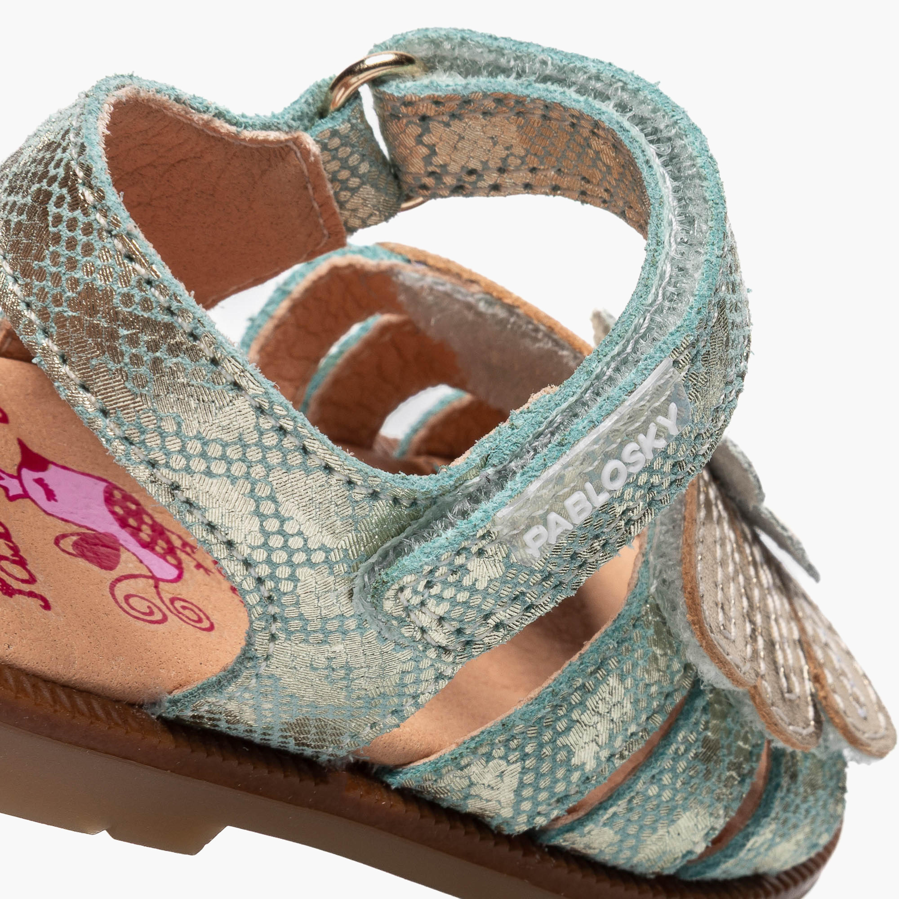Pablosky Sandals with Hook & Loop Closure, Floral Accent-baby-girls-shoes-sandals-image-7