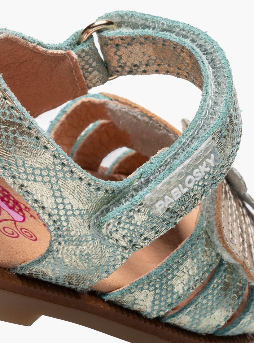 Pablosky Sandals with Hook & Loop Closure, Floral Accent-baby-girls-shoes-sandals-image-7