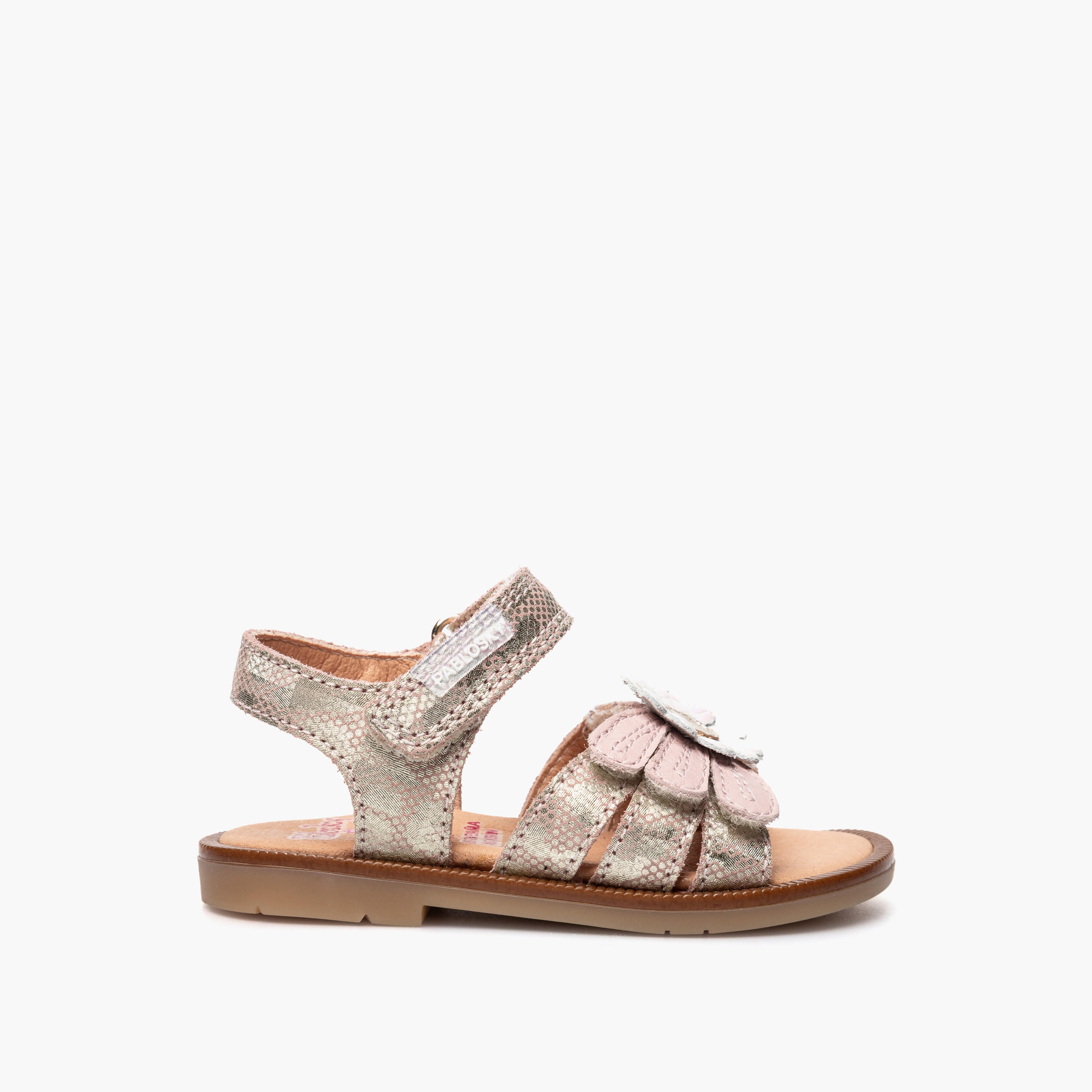 Pablosky Leather Strap Sandals with Hook & Loop Closure-baby-girls-shoes-sandals-image-2