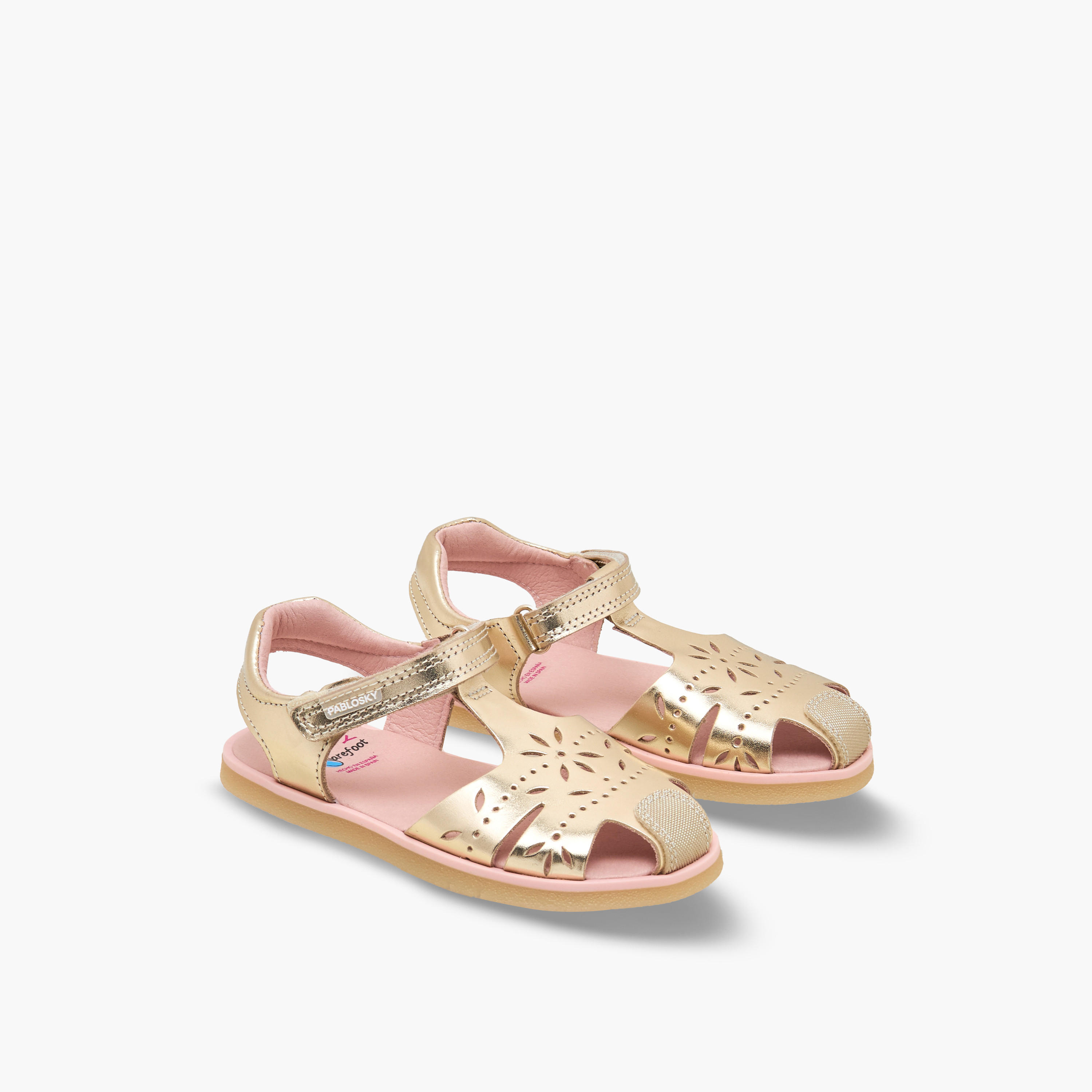 Pablosky Leather Hook & Loop Fisherman Strap Sandals-baby-girls-shoes-sandals-image-1