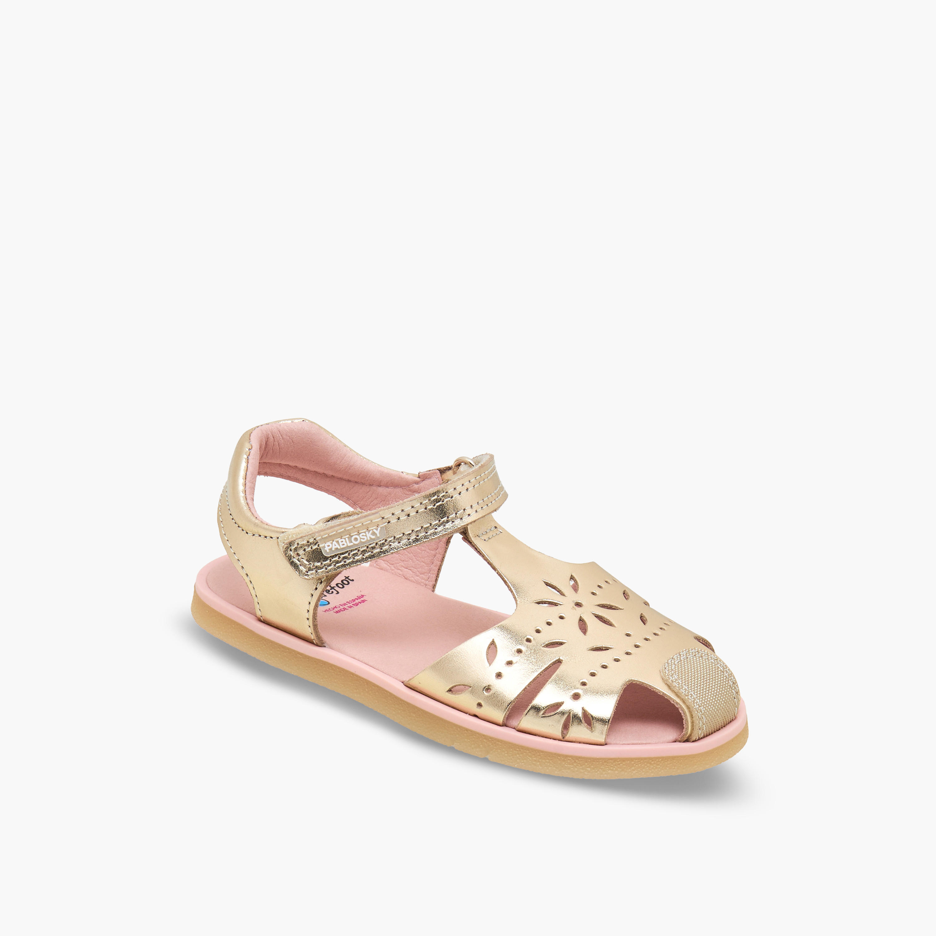 Pablosky Leather Hook & Loop Fisherman Strap Sandals-baby-girls-shoes-sandals-image-2