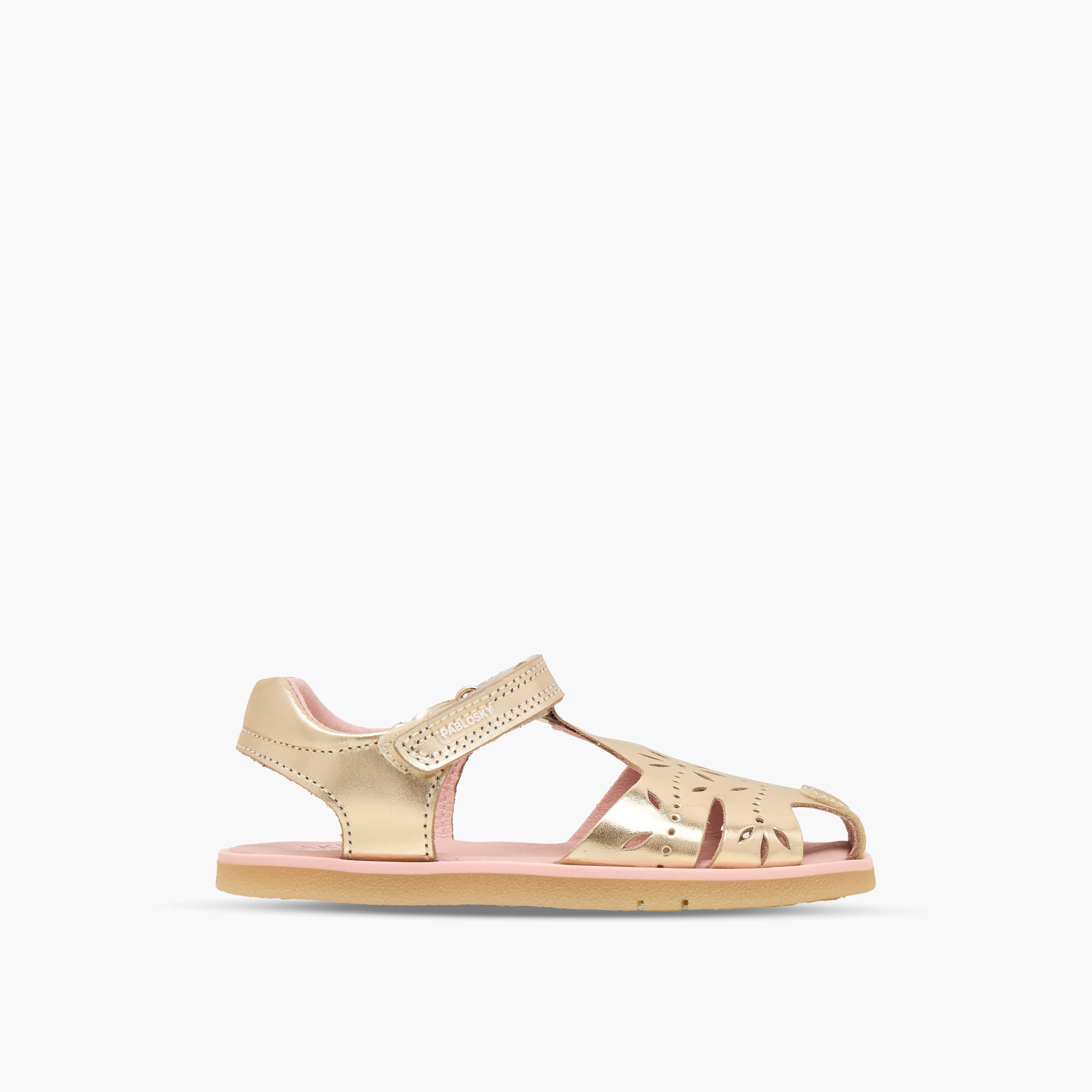 Pablosky Leather Hook & Loop Fisherman Strap Sandals-baby-girls-shoes-sandals-image-3