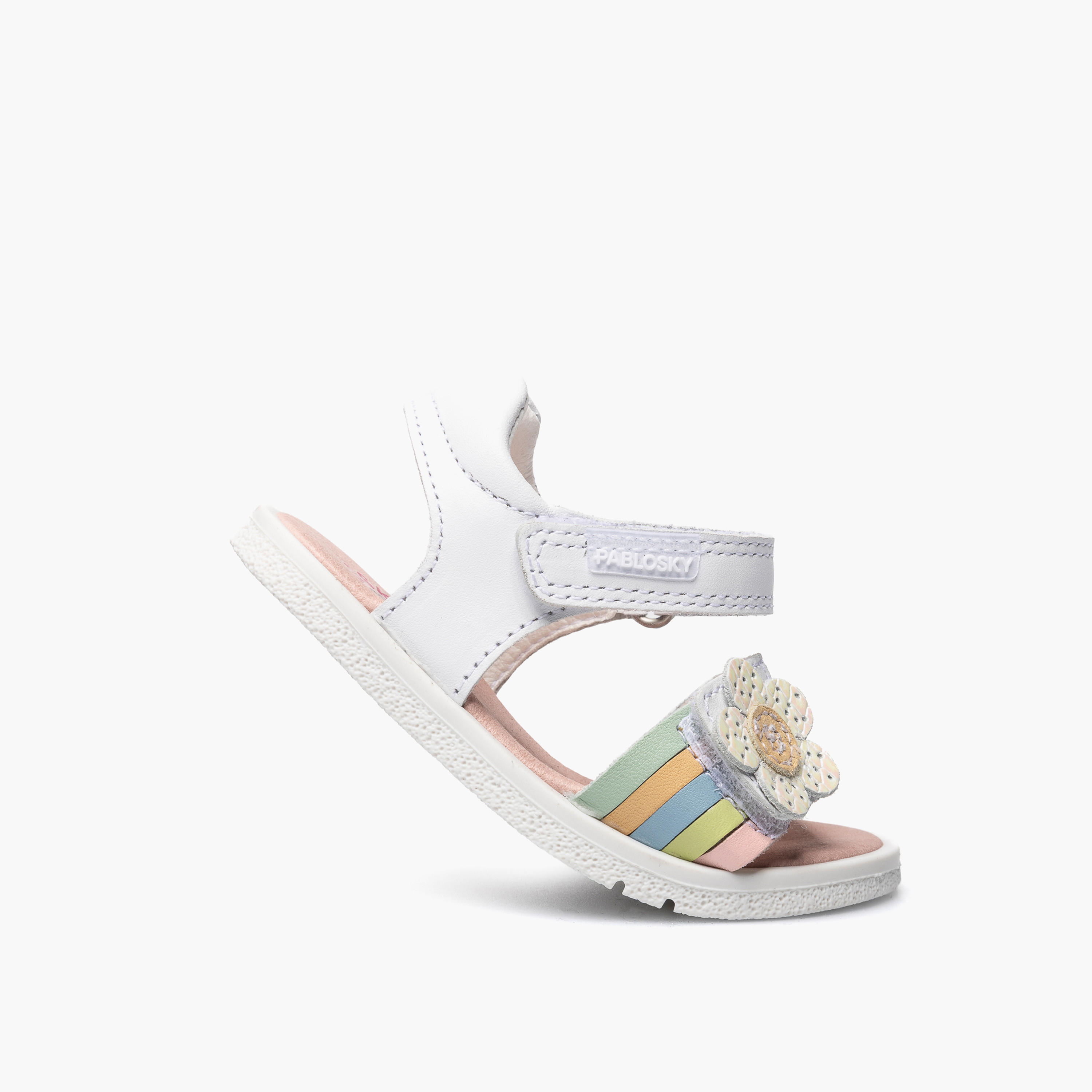 Pablosky Leather Sandals with Hook & Loop Closure-baby-girls-shoes-sandals-image-5