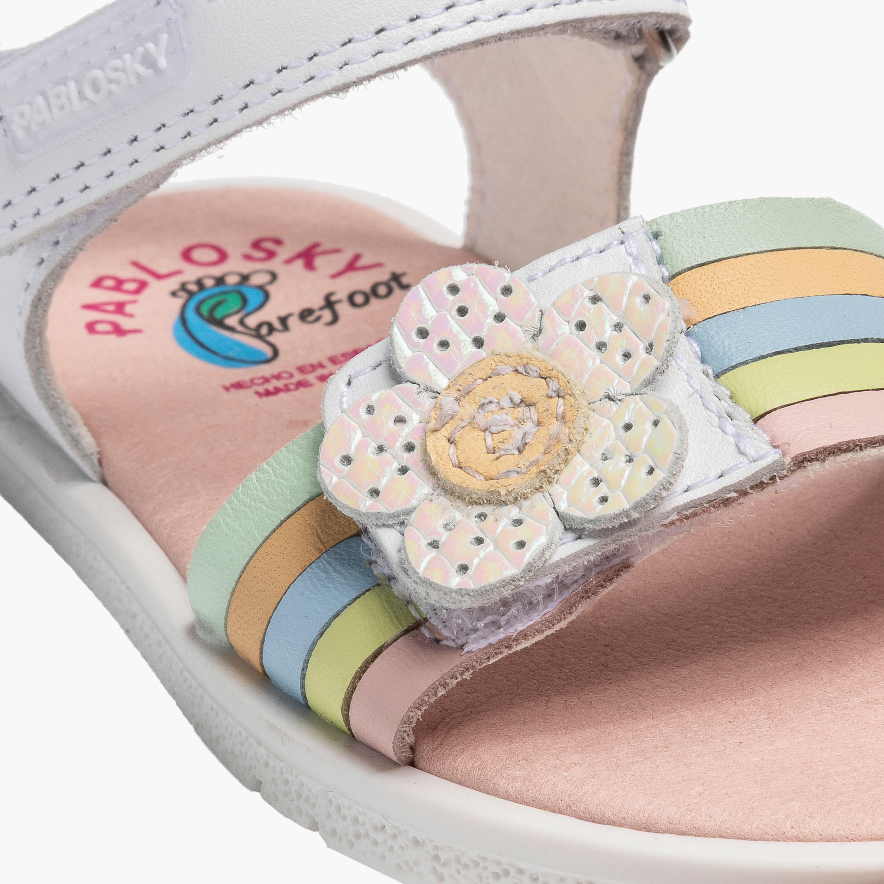 Pablosky Leather Sandals with Hook & Loop Closure-baby-girls-shoes-sandals-image-7