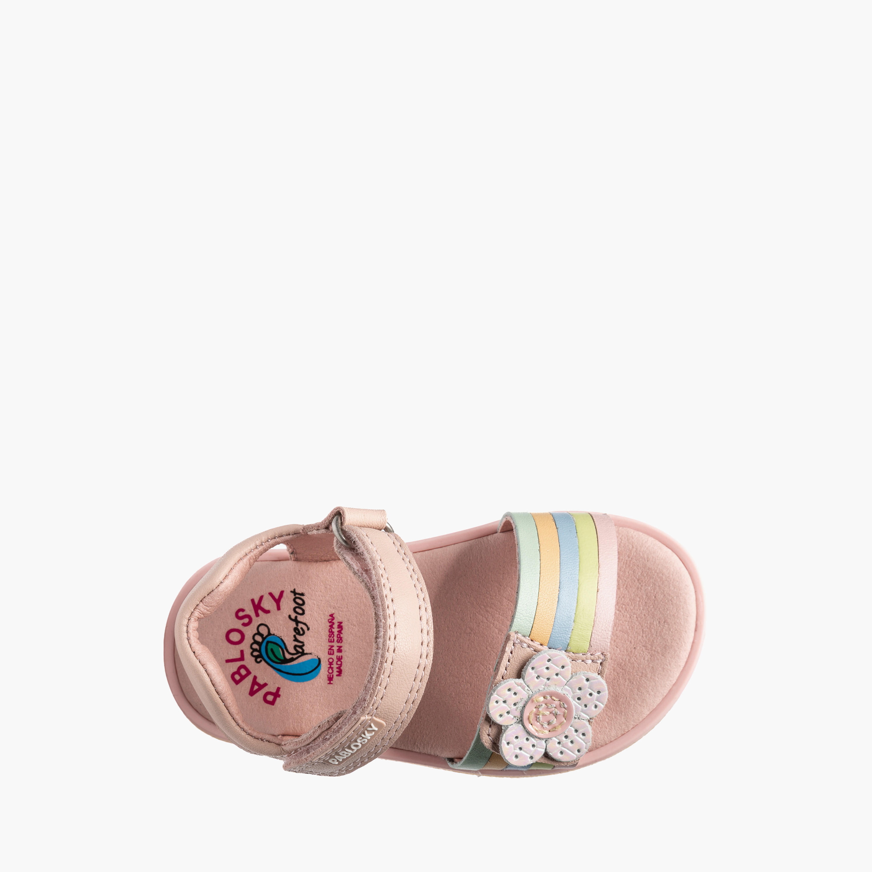 Pablosky Leather Strap Sandals with Hook & Loop Closure-baby-girls-shoes-sandals-image-4