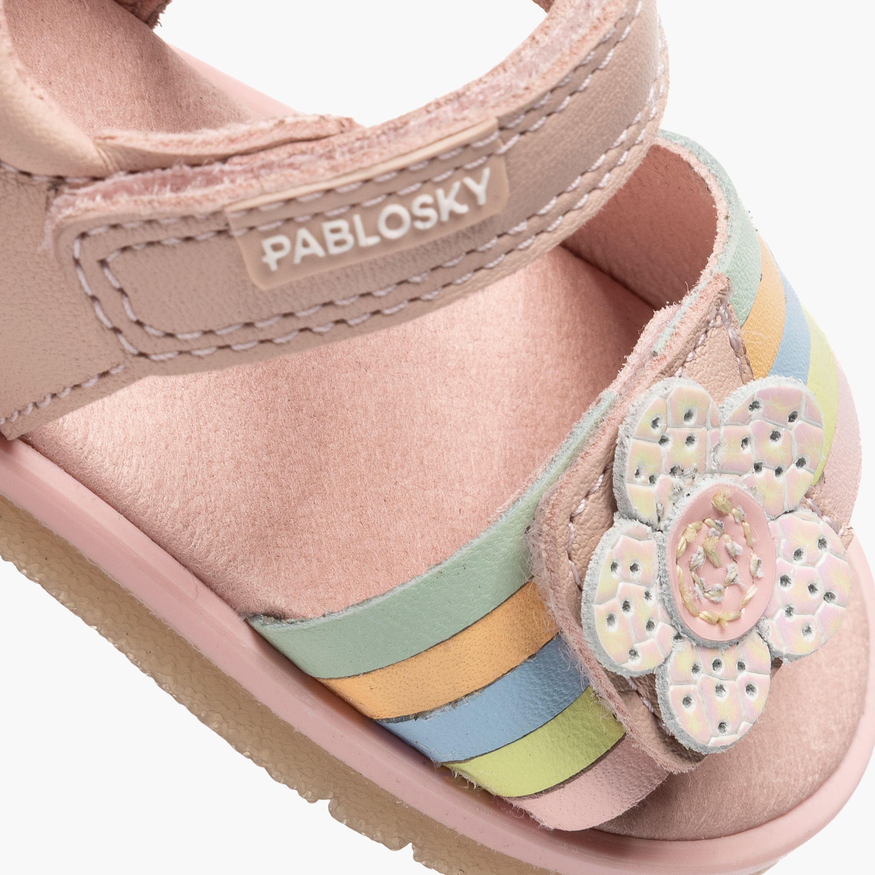 Pablosky Leather Strap Sandals with Hook & Loop Closure-baby-girls-shoes-sandals-image-7