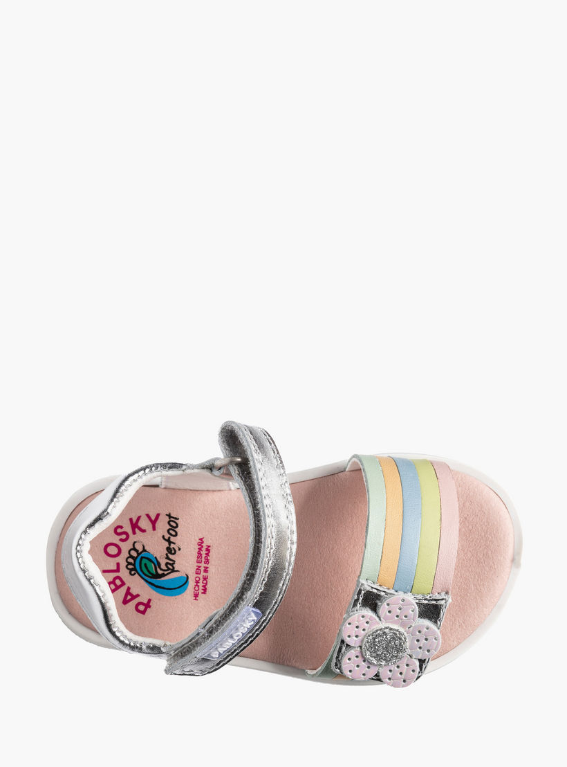 صندل بشريط إغلاق لاصق وزينة زهرية من بابلوسكي-baby-girls-shoes-sandals-image-4