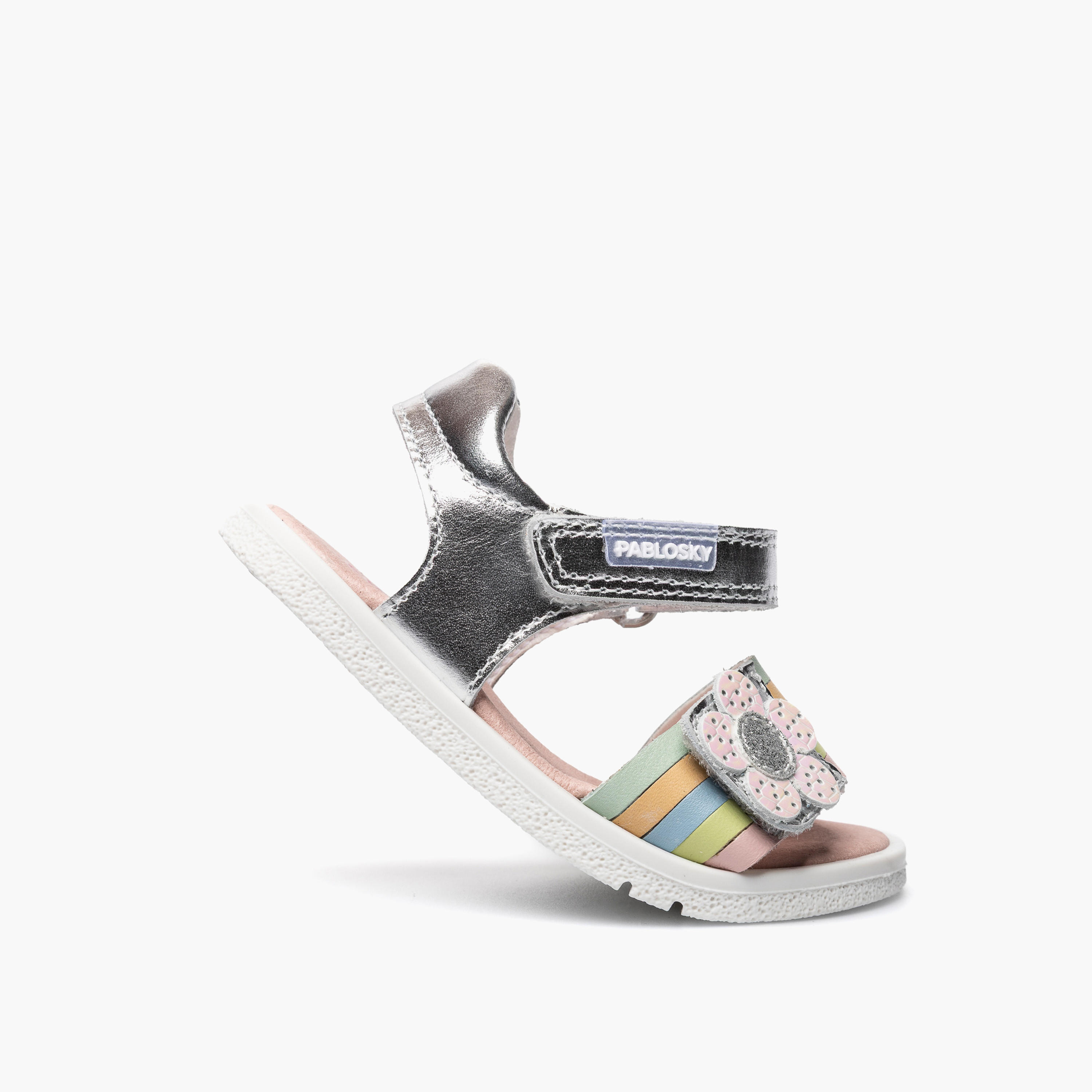 صندل بشريط إغلاق لاصق وزينة زهرية من بابلوسكي-baby-girls-shoes-sandals-image-5