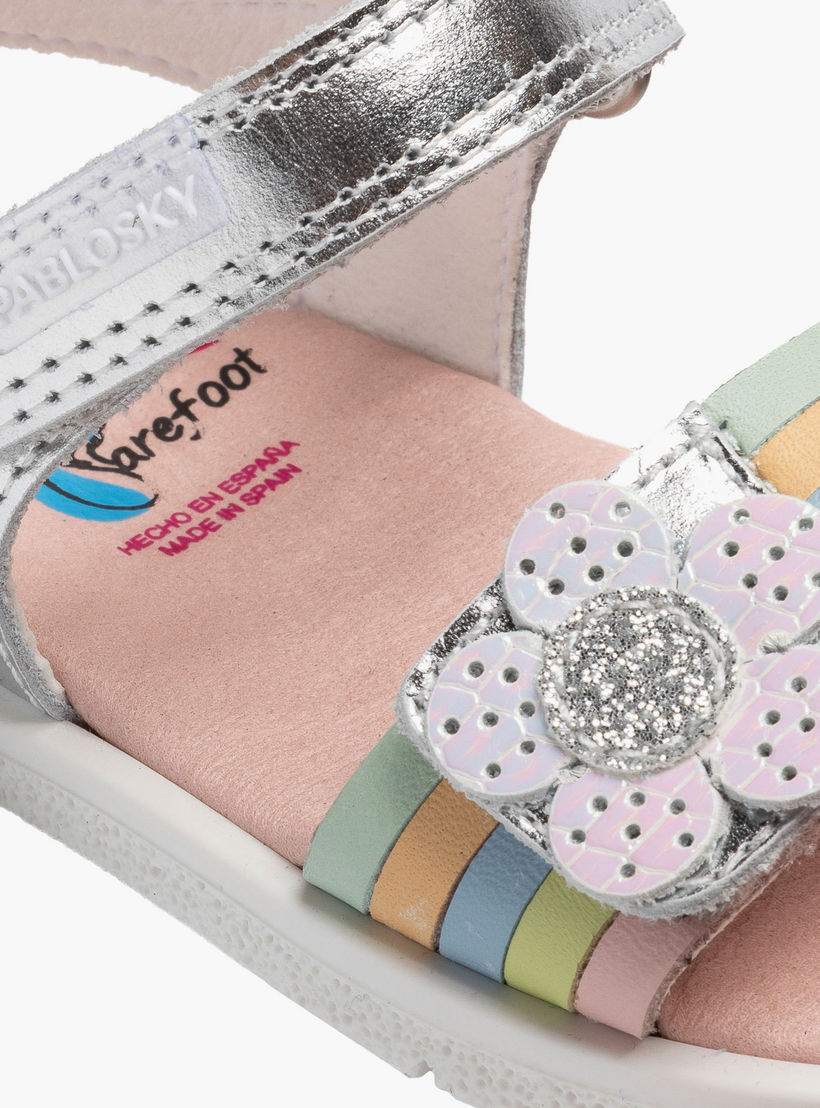 صندل بشريط إغلاق لاصق وزينة زهرية من بابلوسكي-baby-girls-shoes-sandals-image-7