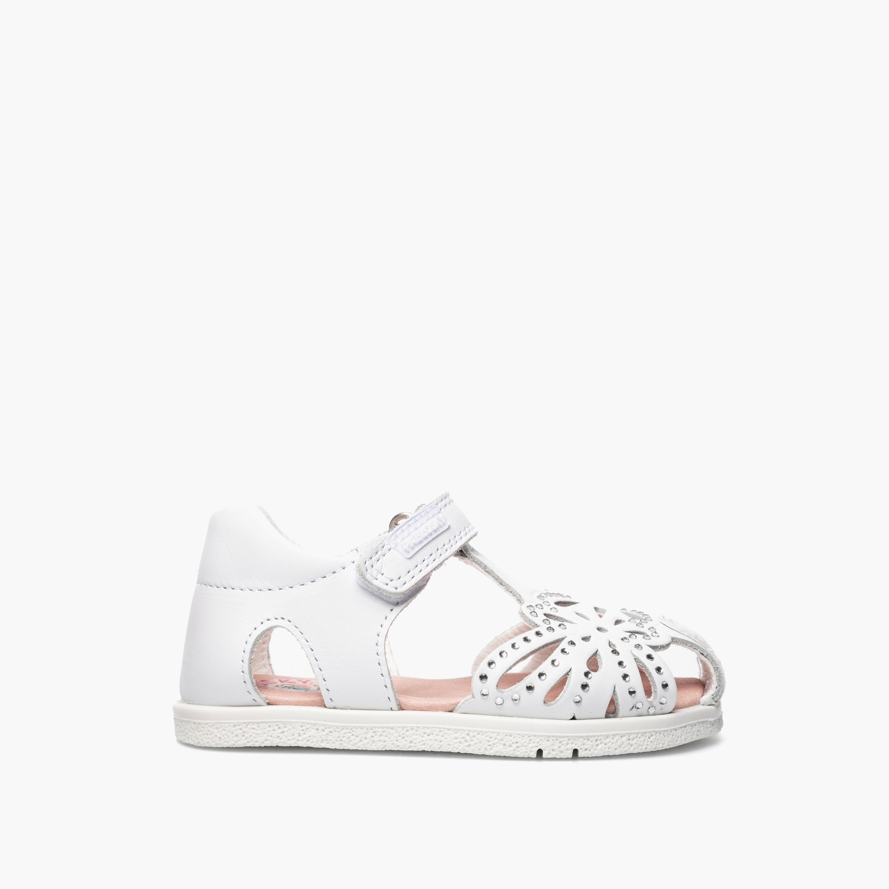Pablosky Leather Comfort Sandals with Hook & Loop Closure, Cutout Design-baby-girls-shoes-sandals-image-2