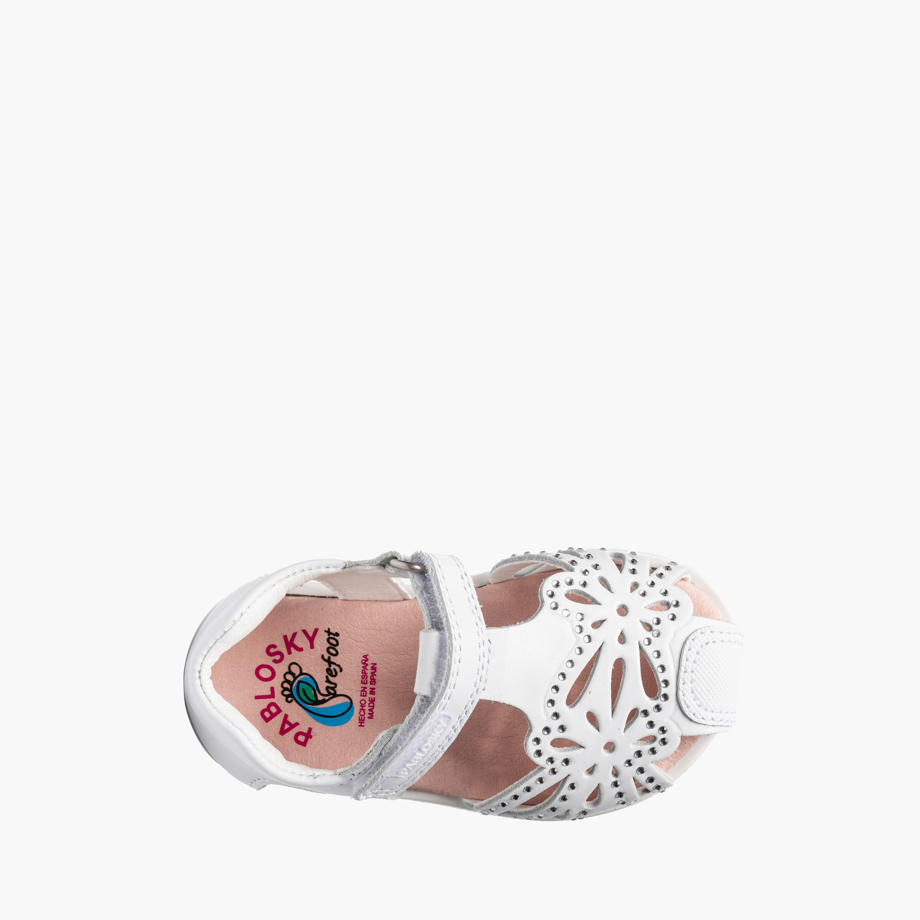 Pablosky Leather Comfort Sandals with Hook & Loop Closure, Cutout Design-baby-girls-shoes-sandals-image-4
