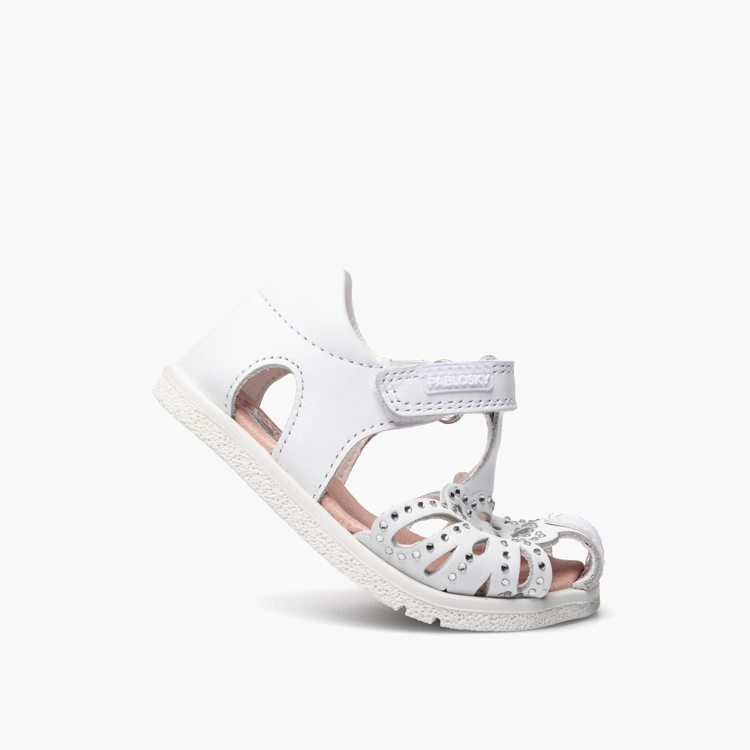 Pablosky Leather Comfort Sandals with Hook & Loop Closure, Cutout Design-baby-girls-shoes-sandals-image-5